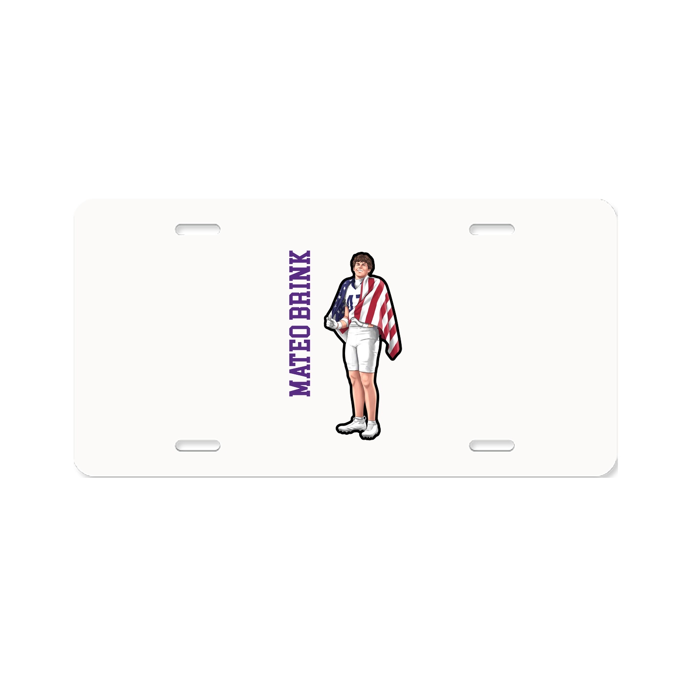 License Plate — Name Vertical in Classic