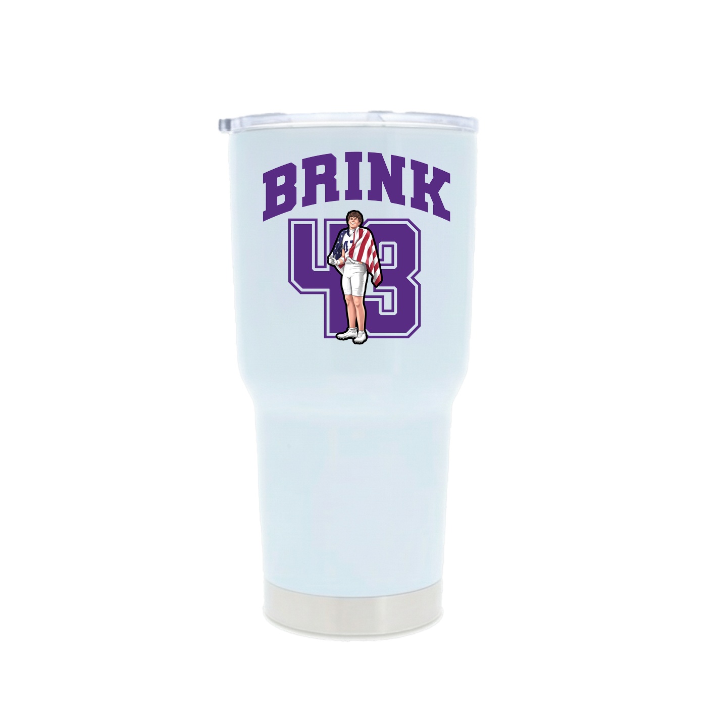 30oz Stainless Steel Tumbler — Number in White