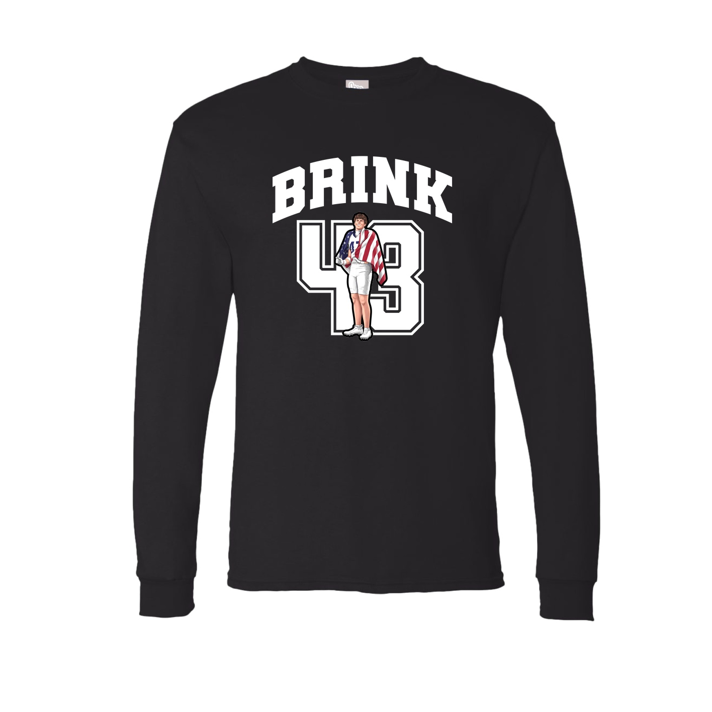 Long Sleeve Tee — Number in Black