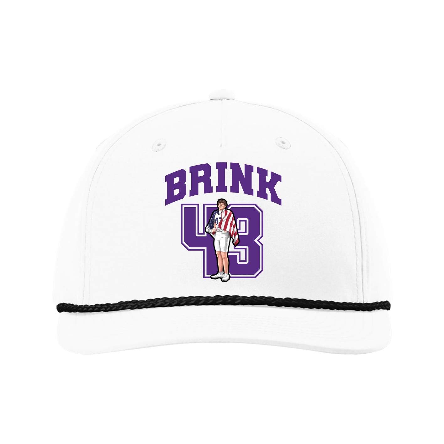 Five-Panel Classic Rope Cap — Number in White