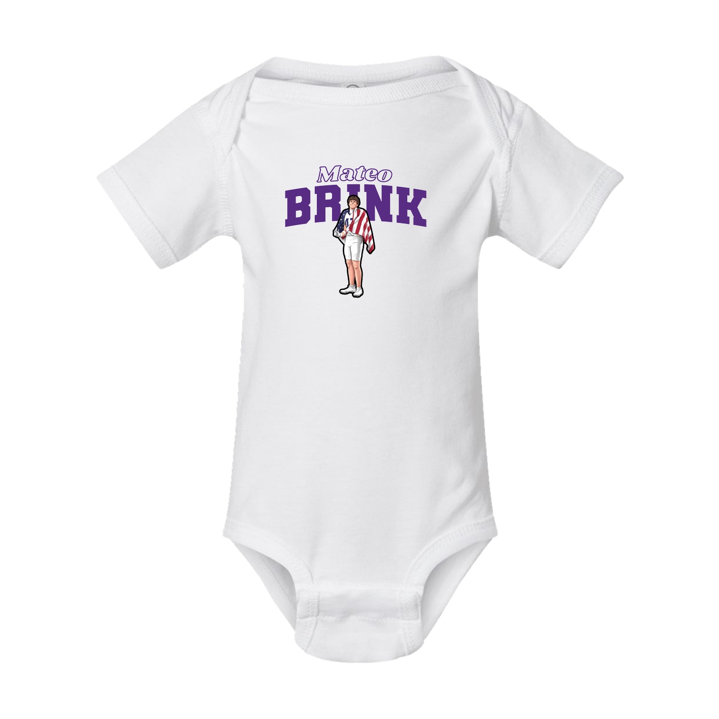 Baby Onesie — Name Arch in White