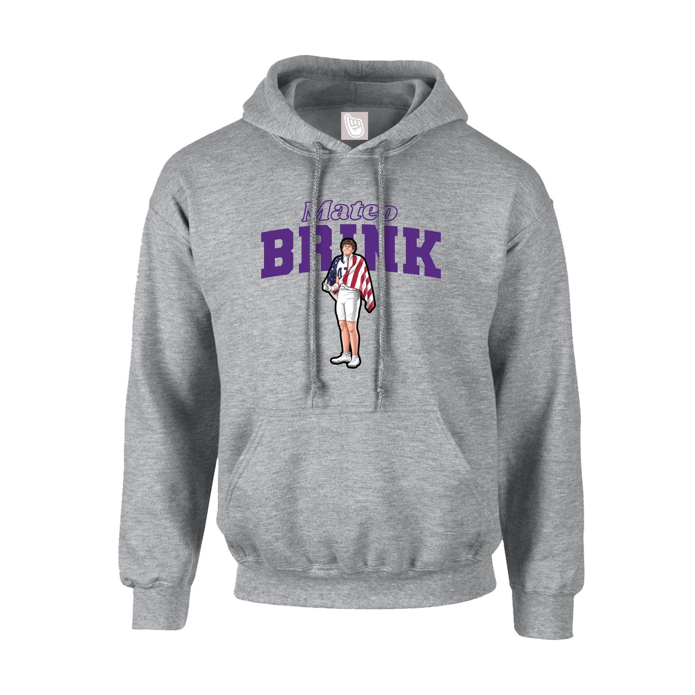 Hoodie — Name Arch in Grey