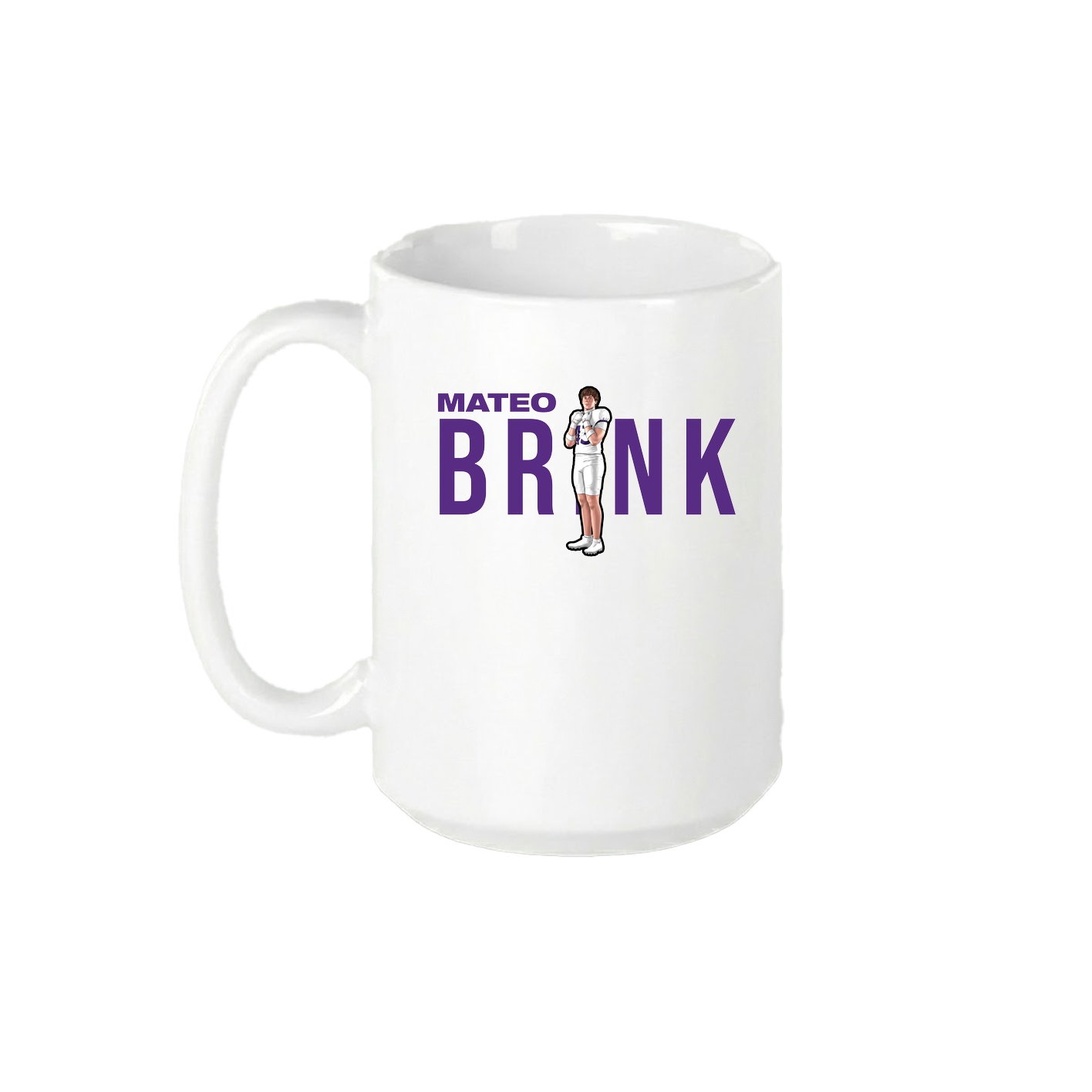 15oz Coffee Mug — Player Name in White