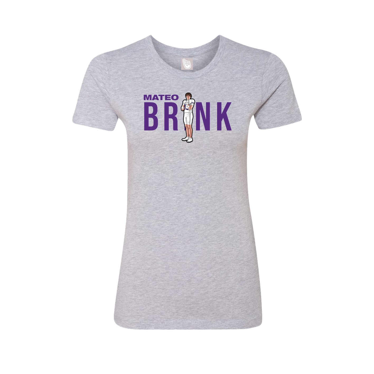 Fitted Women's Tee — Player Name in Grey
