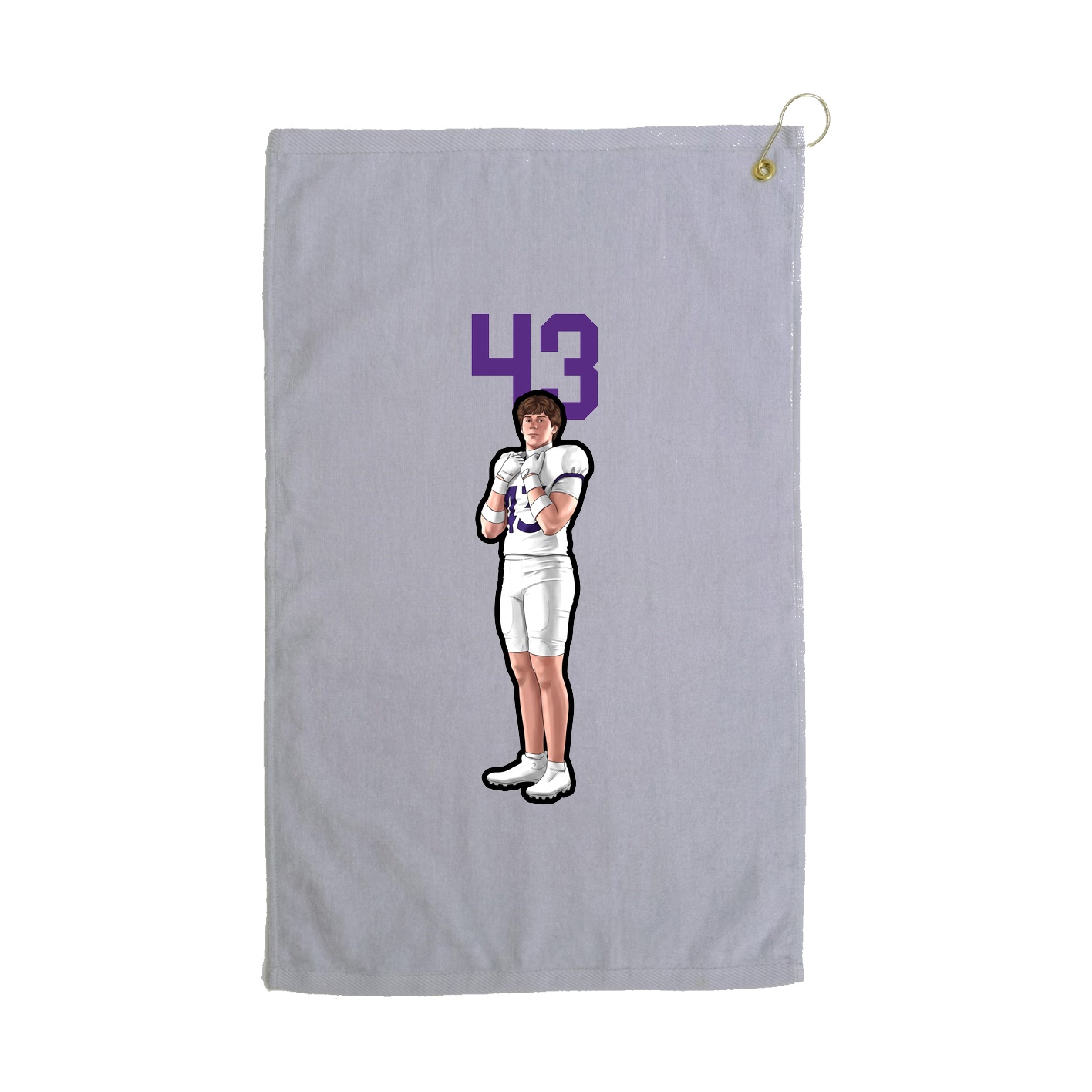 Golf Towel — Number Top in Grey