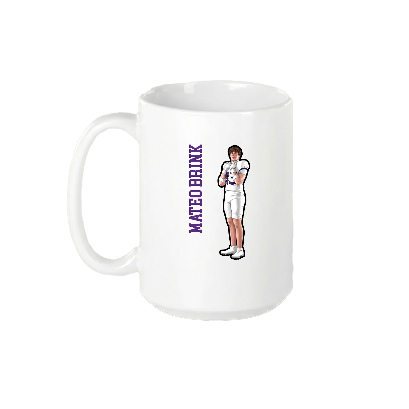 15oz Coffee Mug — Name Vertical in White