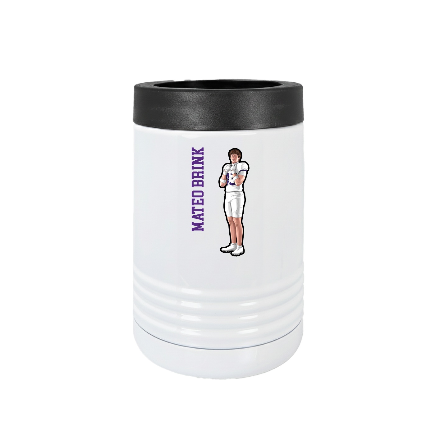 Beverage Holder — Name Vertical in White