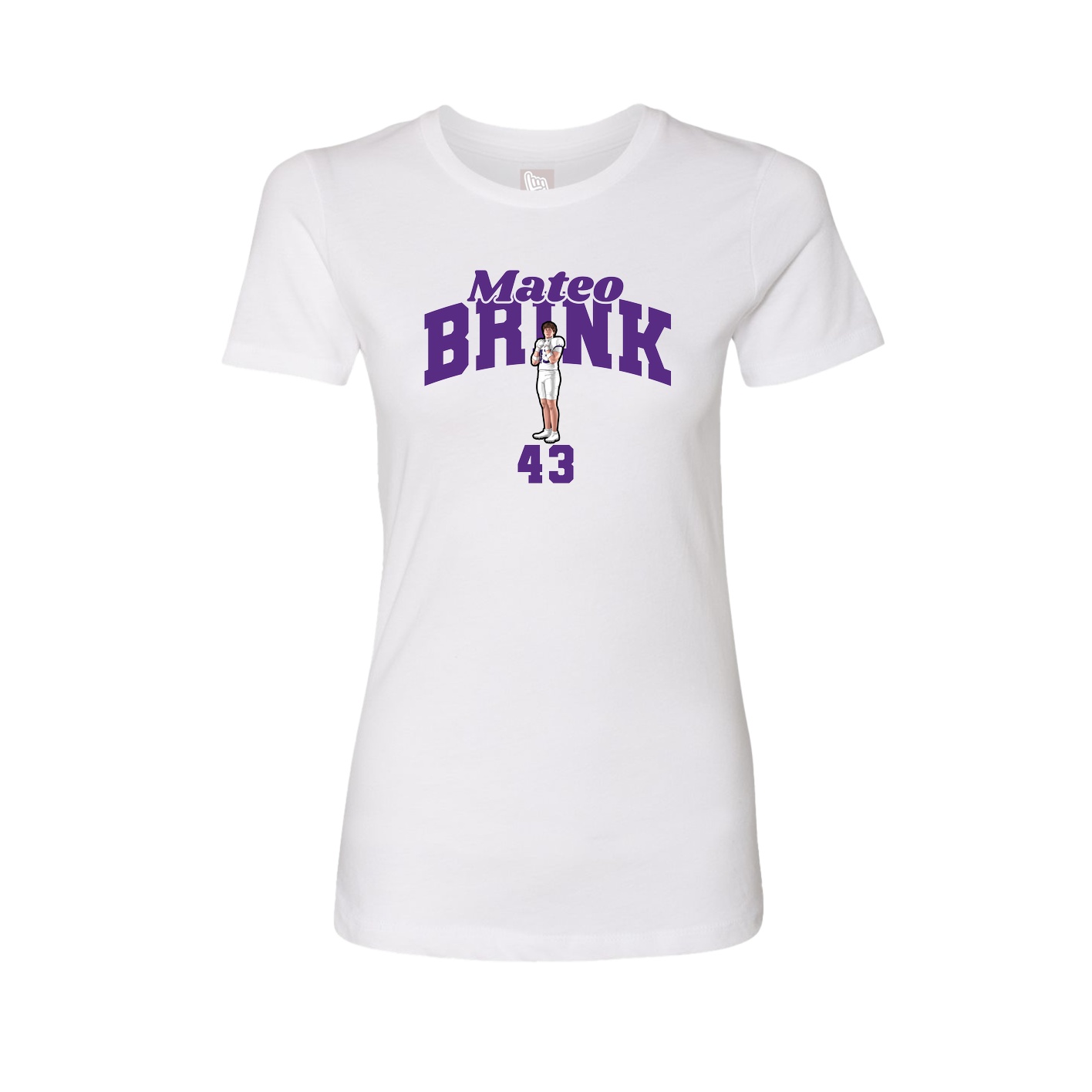 Fitted Women's Tee — Signature Arch in White