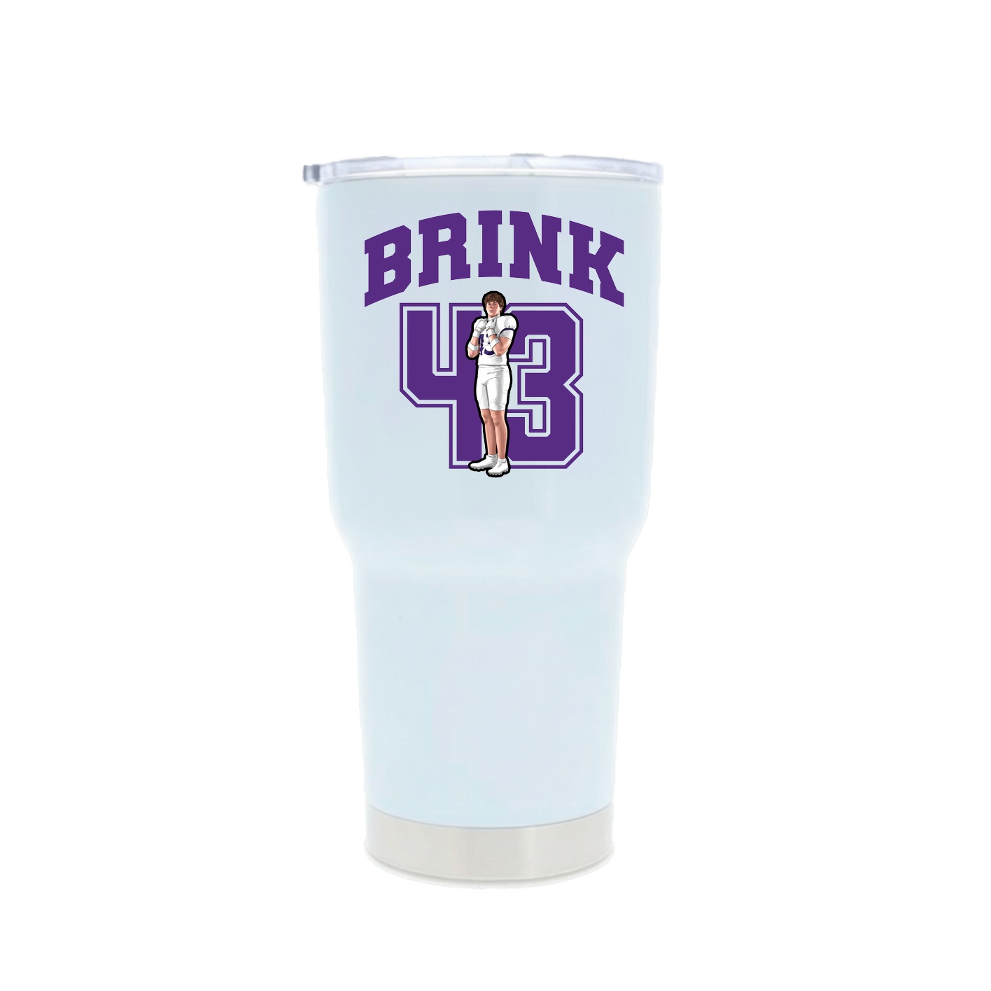 30oz Stainless Steel Tumbler — Number in White