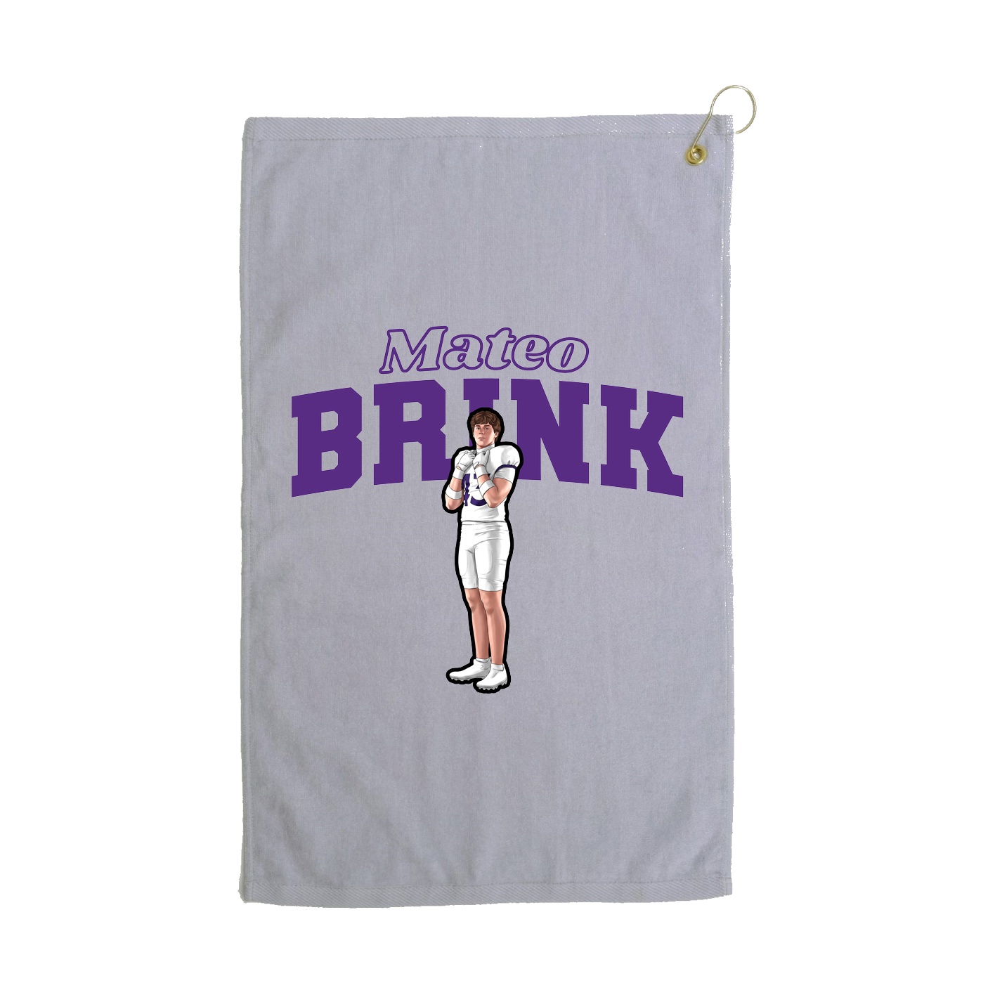 Golf Towel — Name Arch in Grey