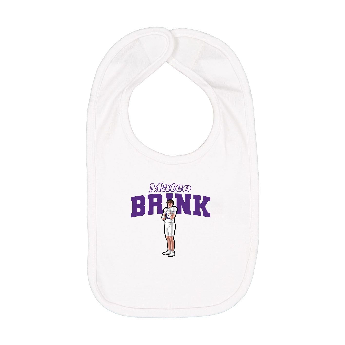 Infant Bib — Name Arch in White