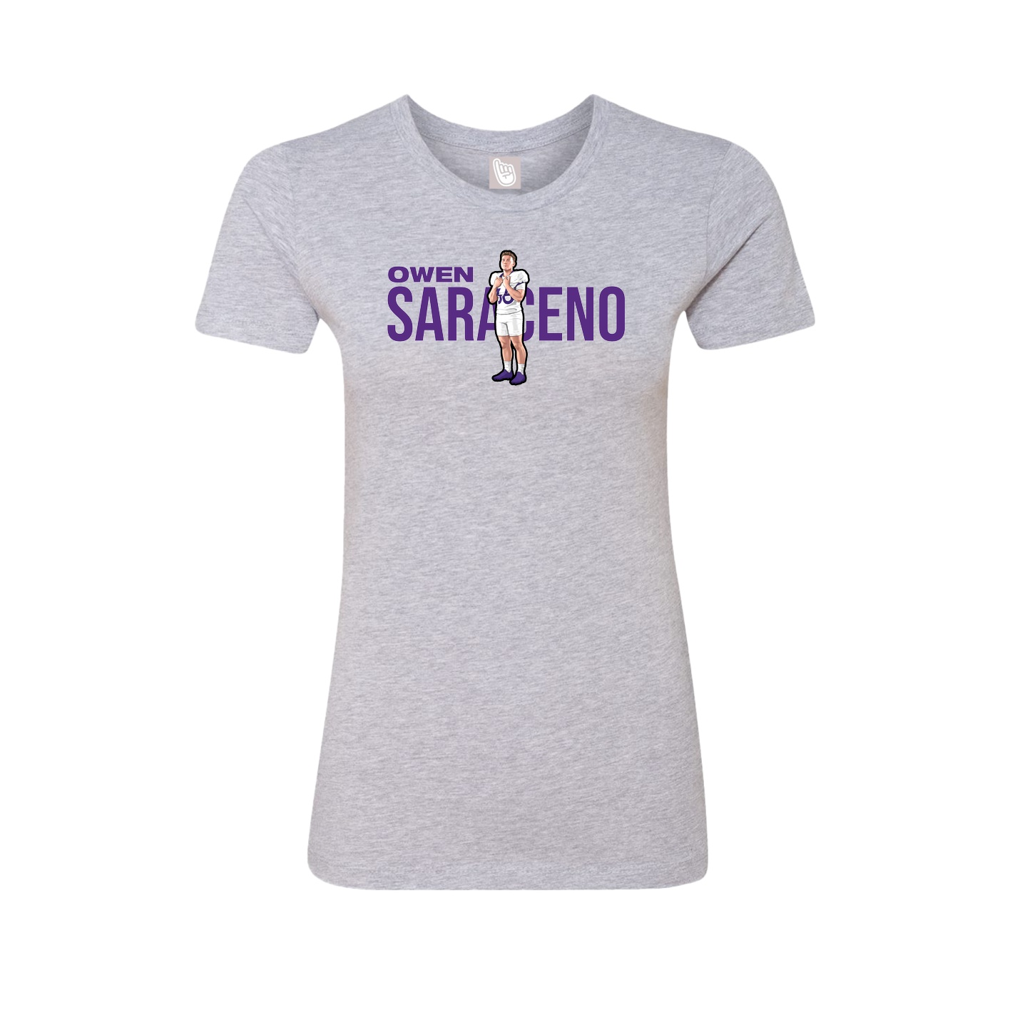 Fitted Women's Tee — Player Name in Grey