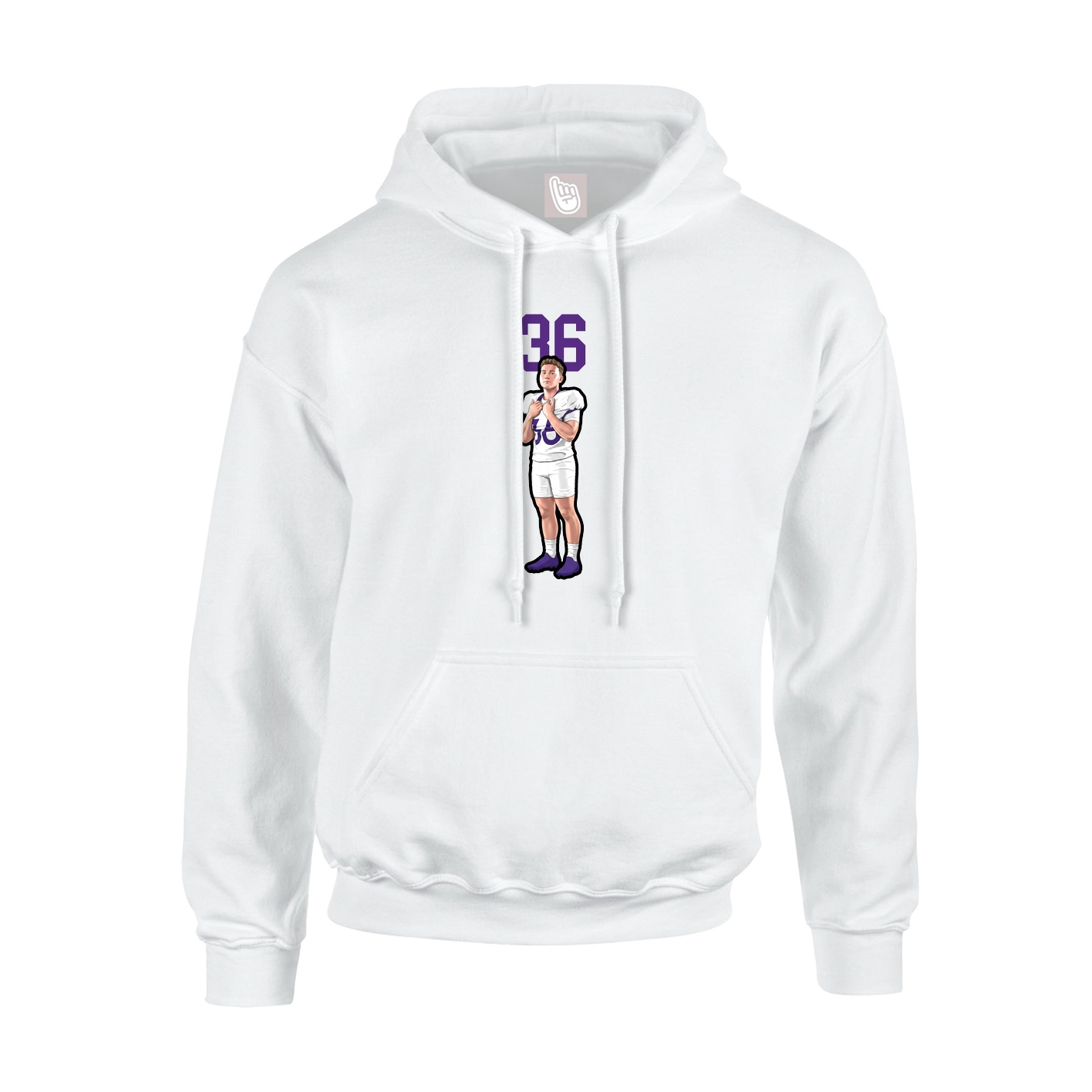 Hoodie — Number Top in White