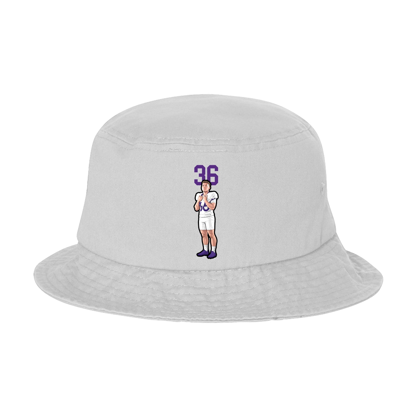 Bucket Cap — Number Top in White