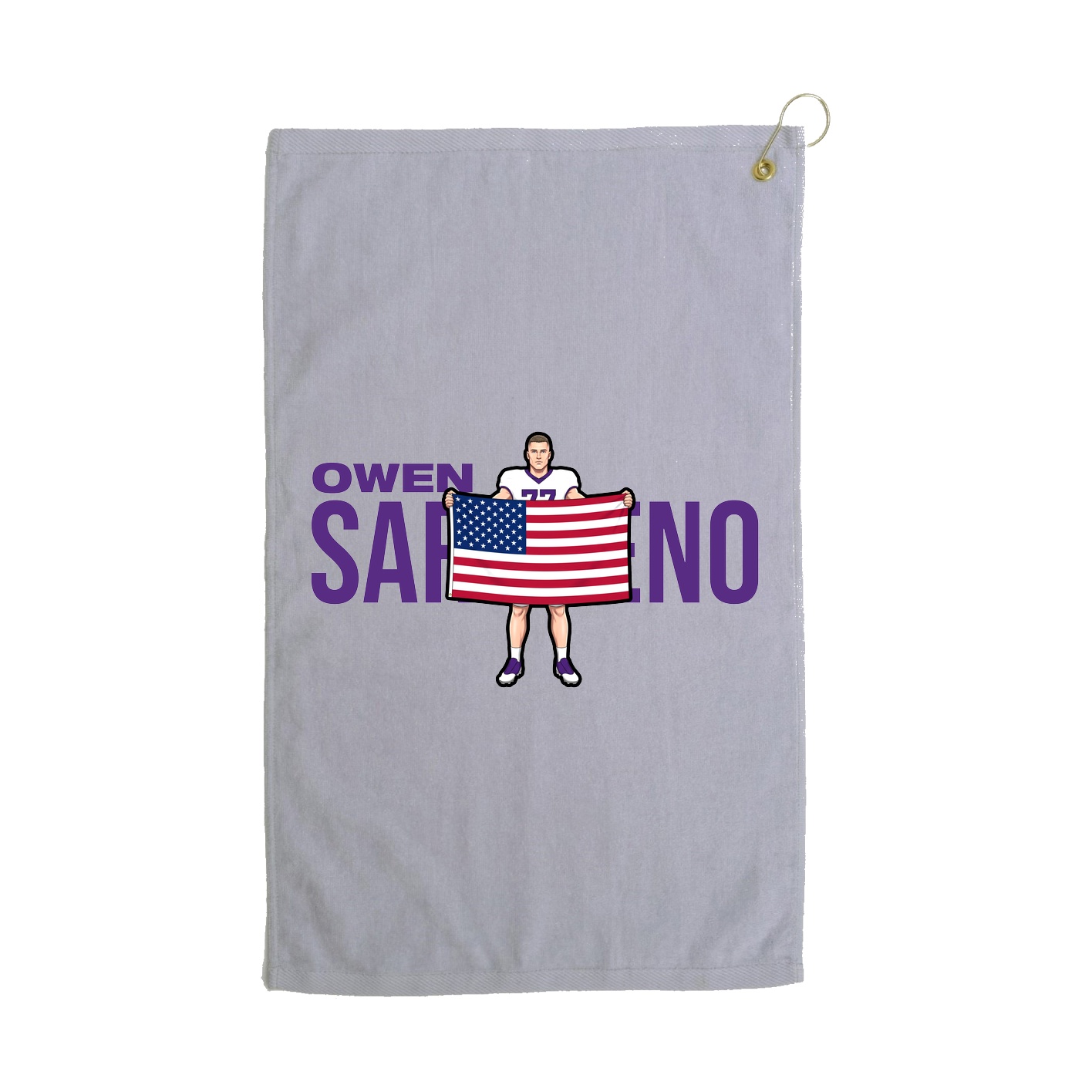Golf Towel — Player Name in Grey