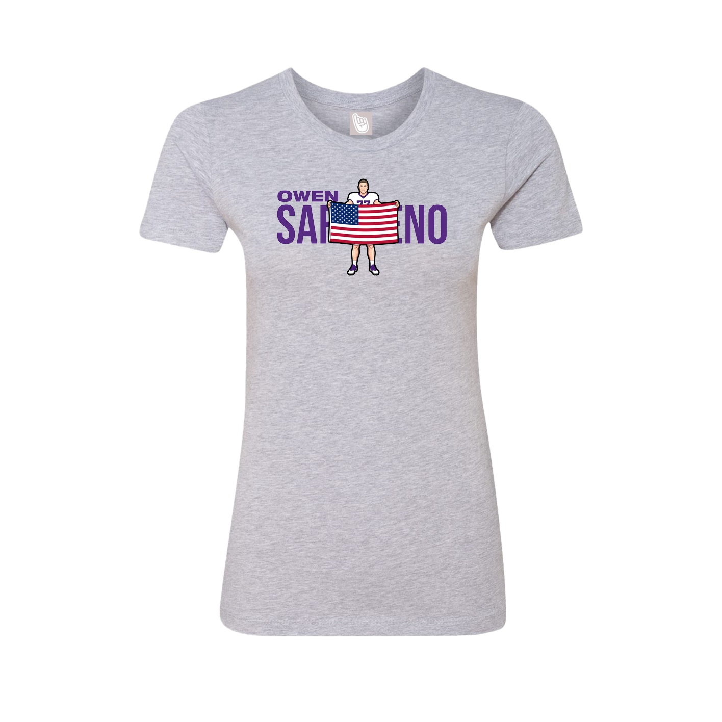 Fitted Women's Tee — Player Name in Grey