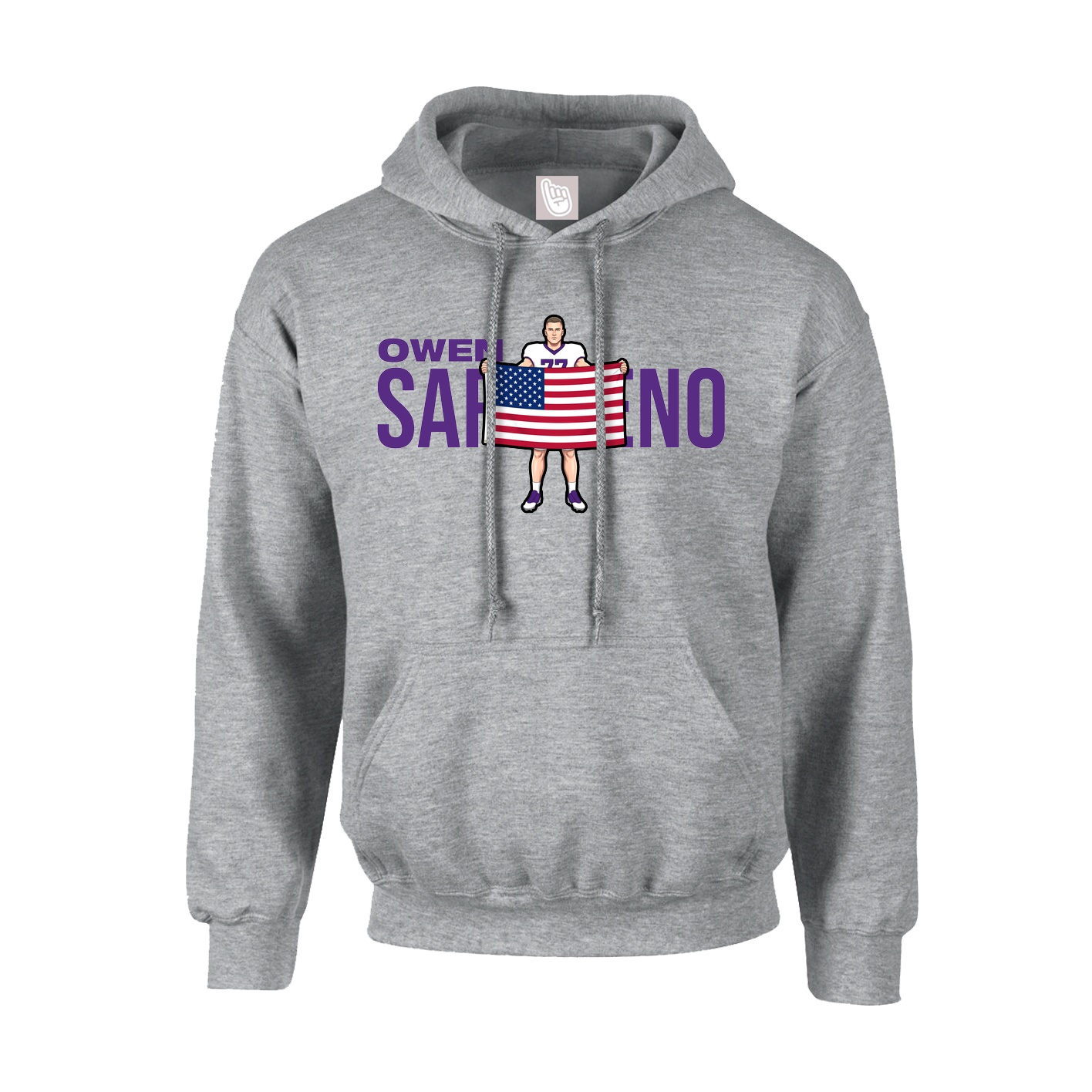 Youth Hoodie — Player Name in Grey