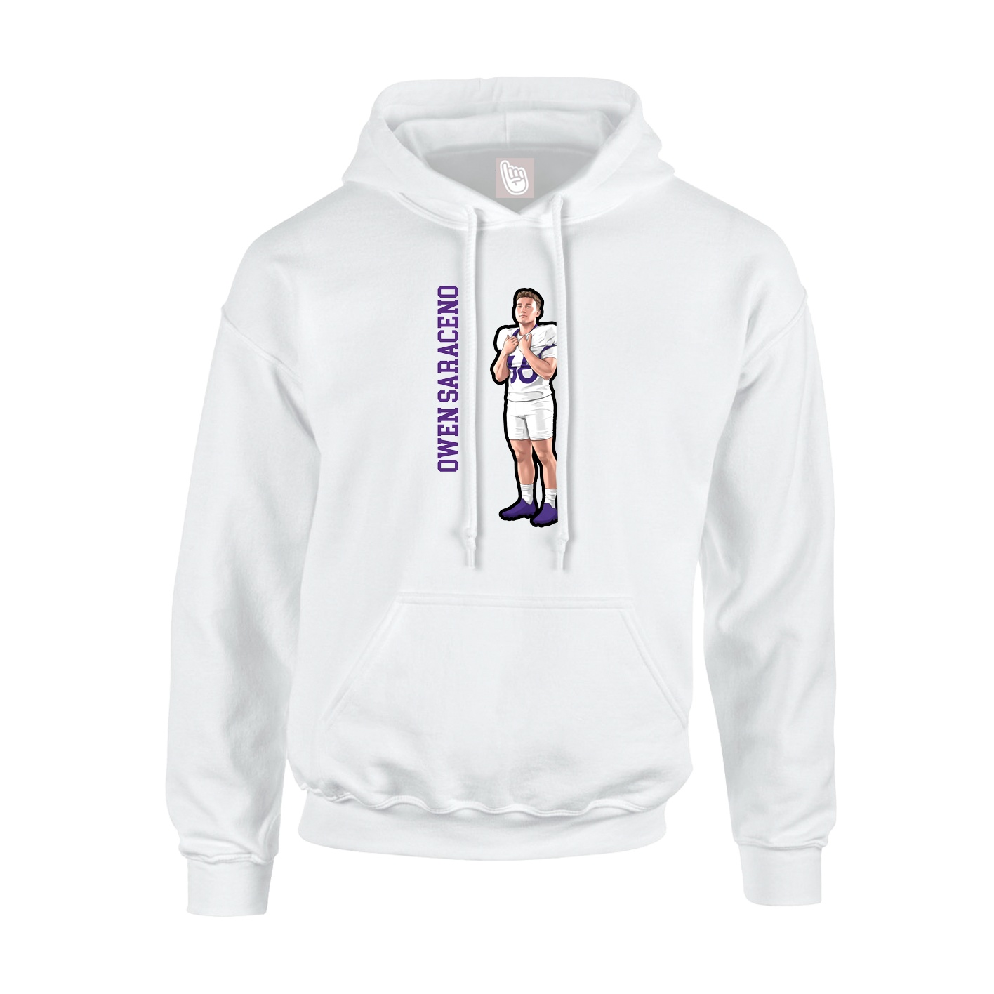 Youth Hoodie — Name Vertical in White