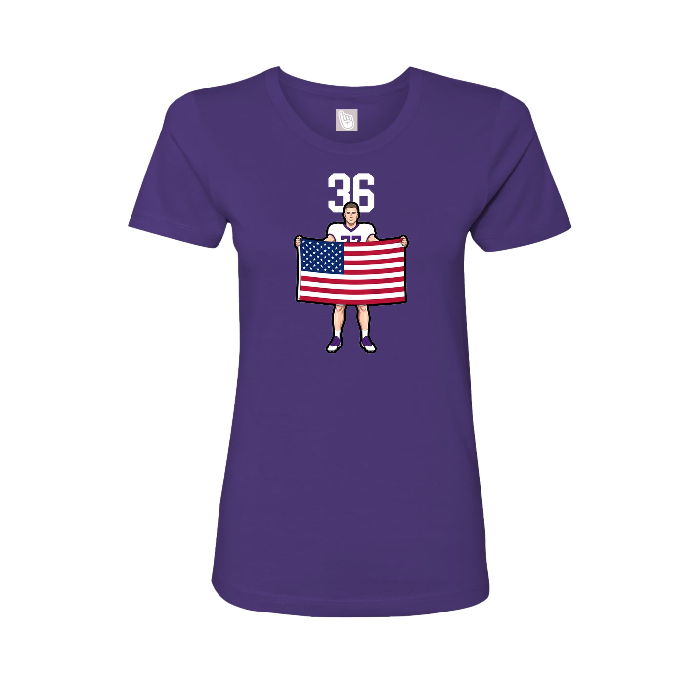 Fitted Women's Tee — Number Top in Purple