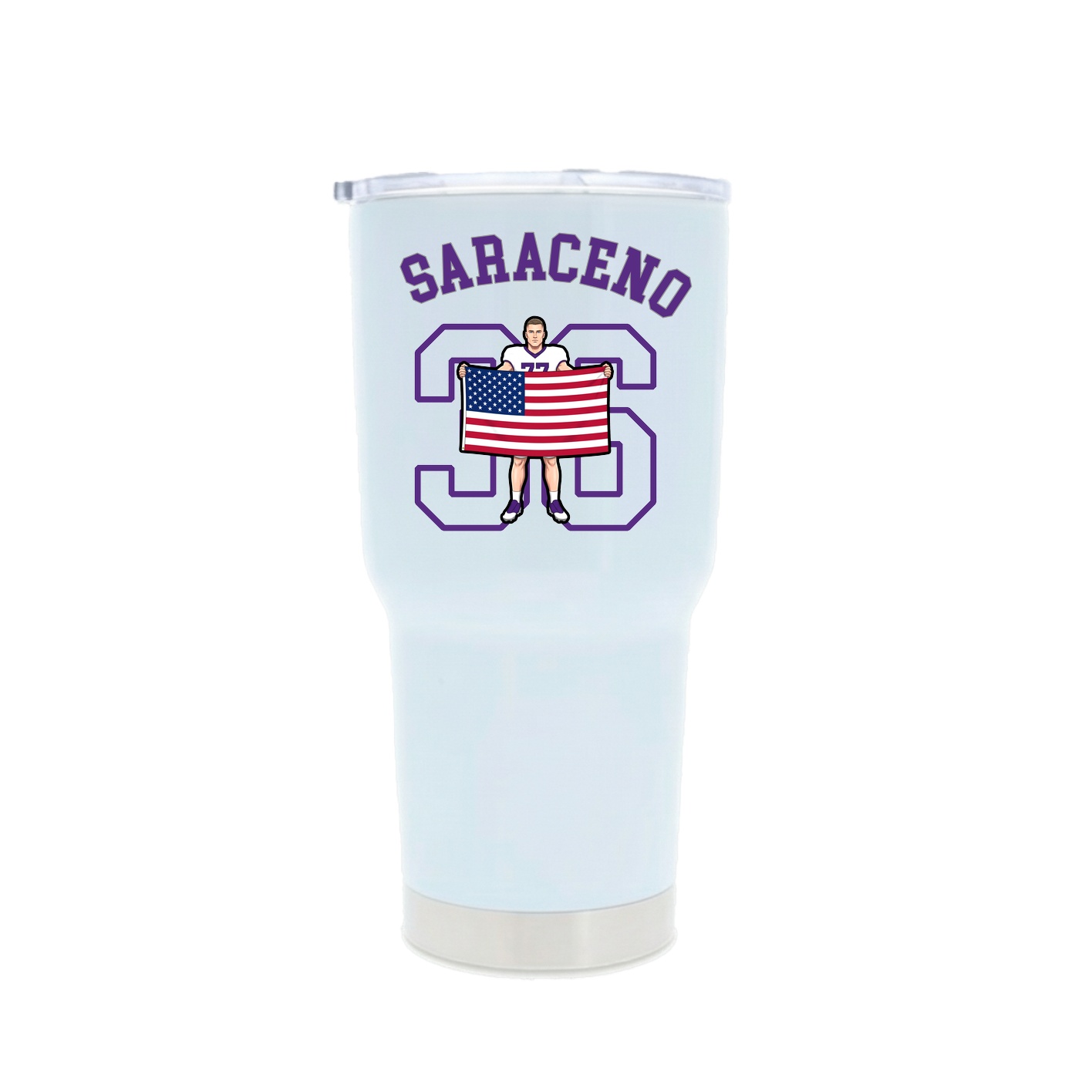 30oz Stainless Steel Tumbler — Shirsey Arch in White