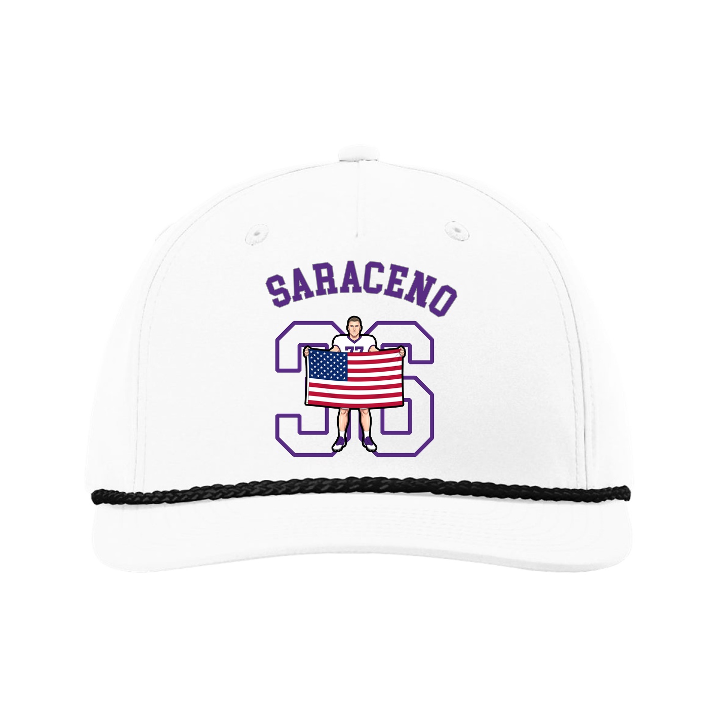 Five-Panel Classic Rope Cap — Shirsey Arch in White