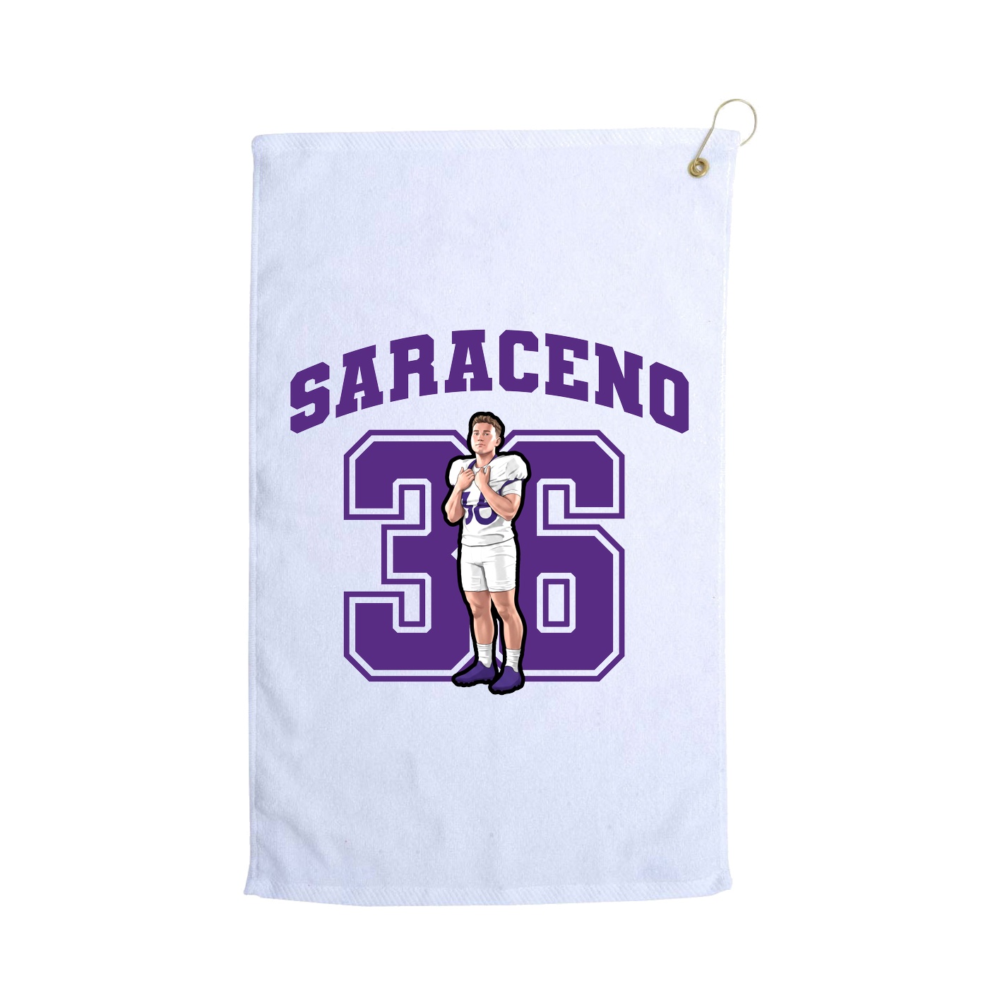 Golf Towel — Number in White