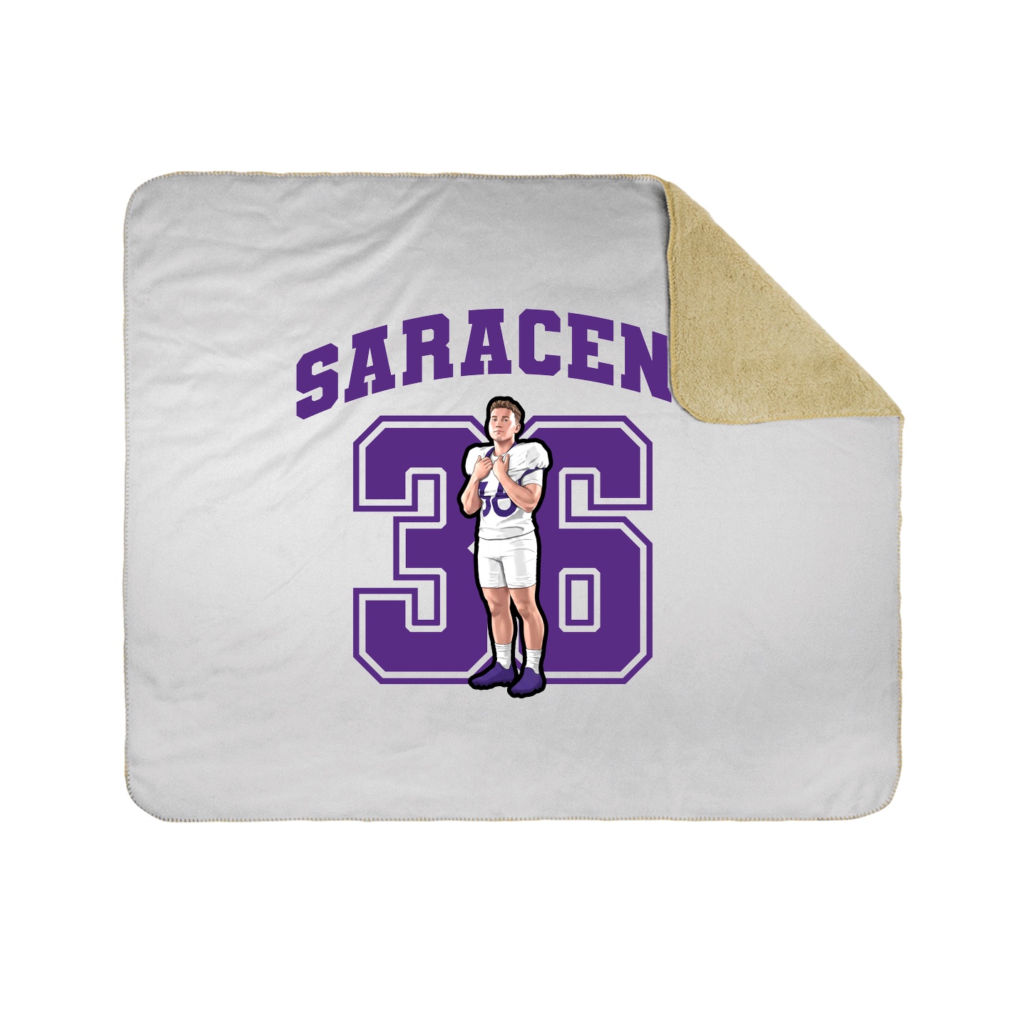 Throw Blanket — Number in White