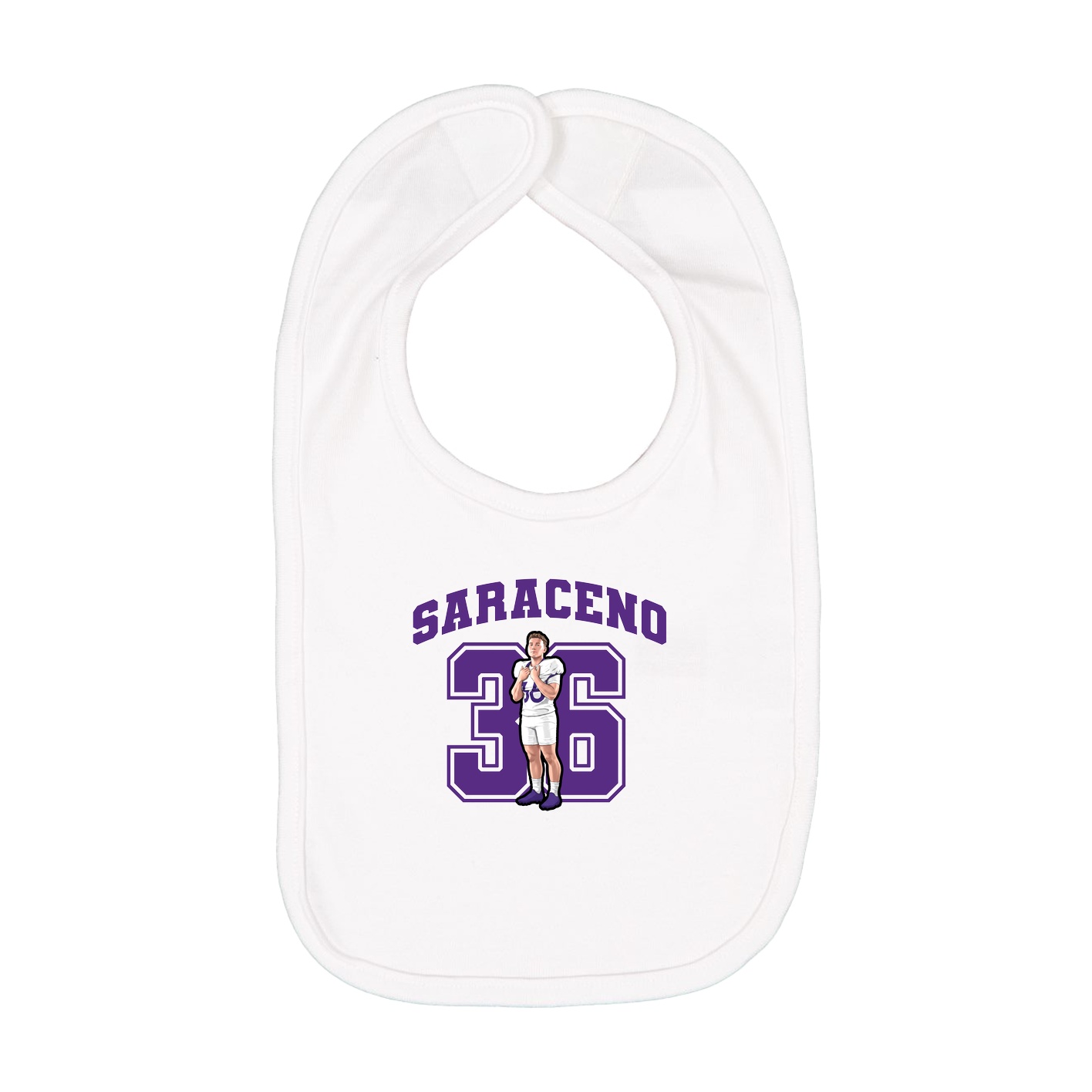 Infant Bib — Number in White