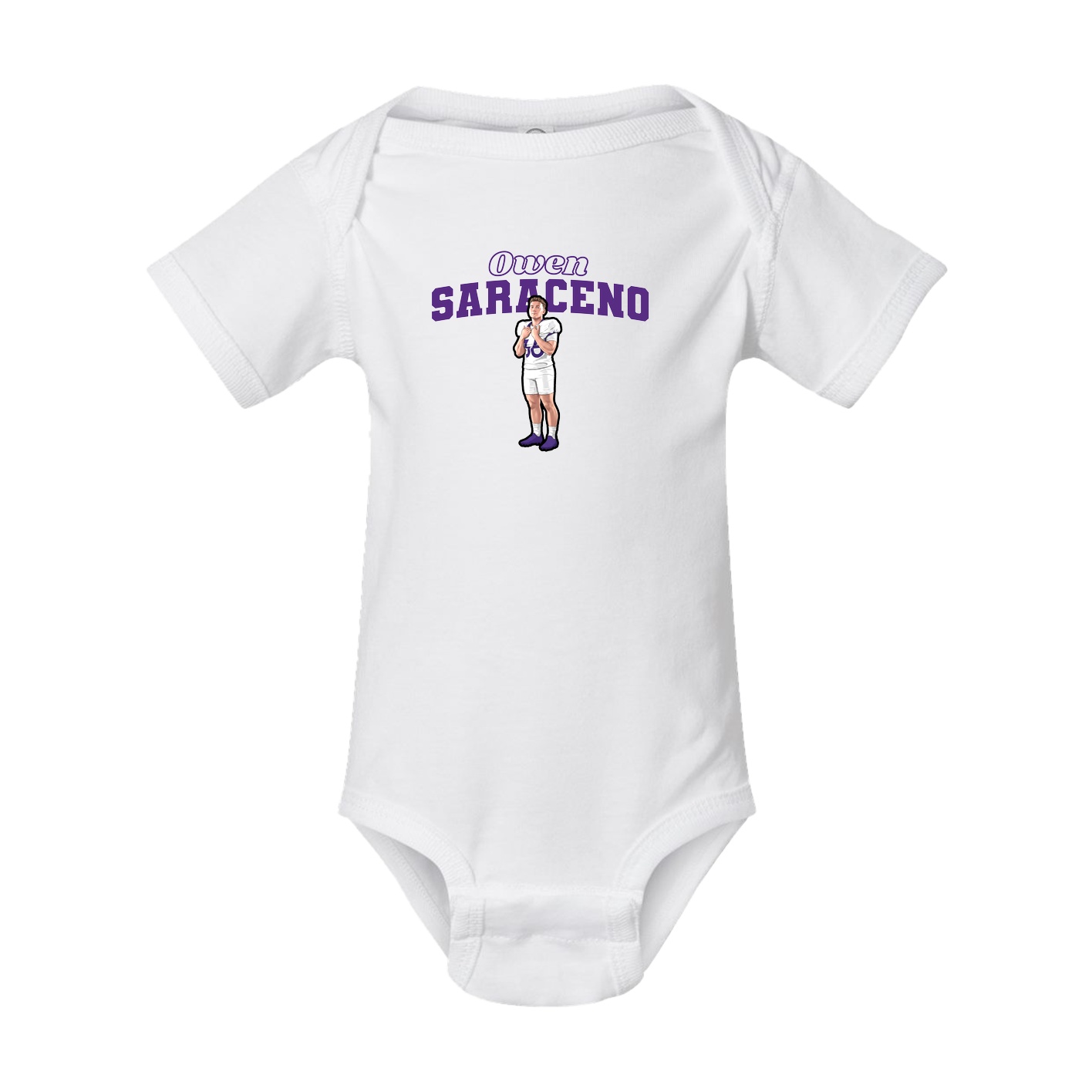 Baby Onesie — Name Arch in White