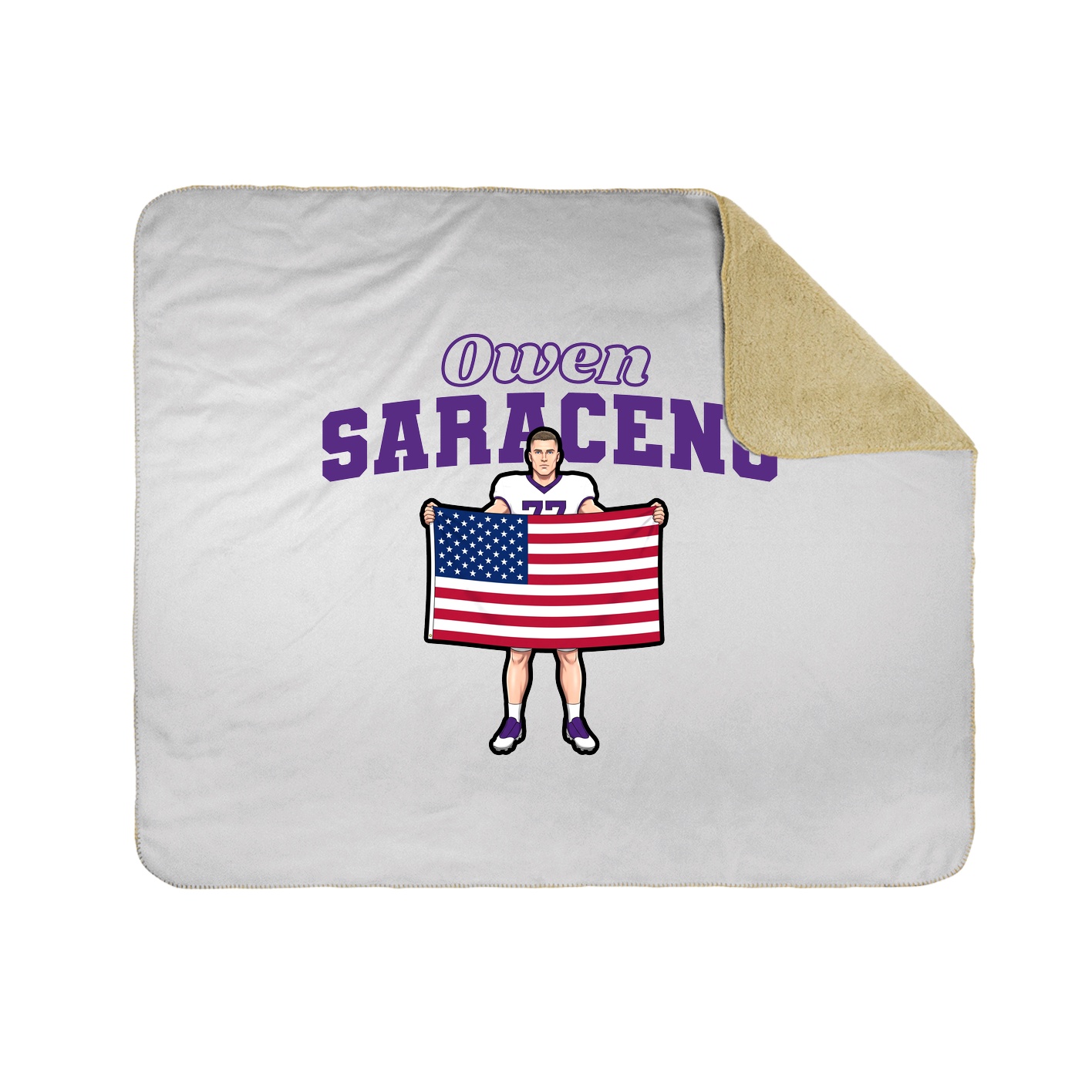 Throw Blanket — Name Arch in White