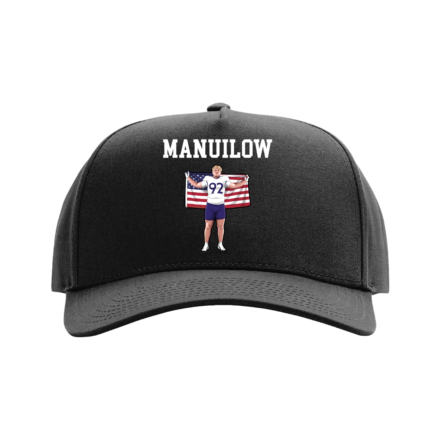 Full Fabric Five-Panel Champ Cap — Shirsey in Black