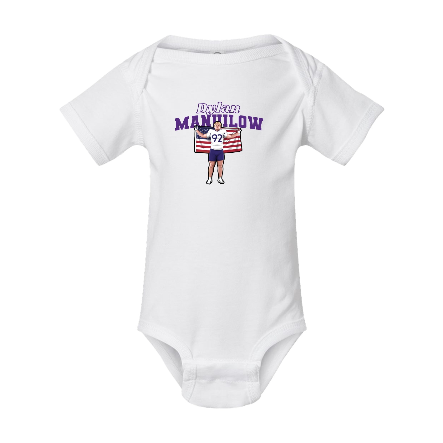 Baby Onesie — Name Arch in White