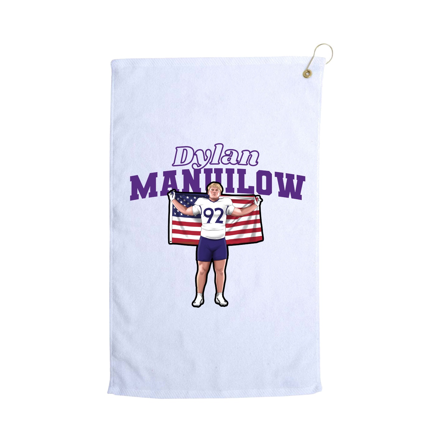 Golf Towel — Name Arch in White