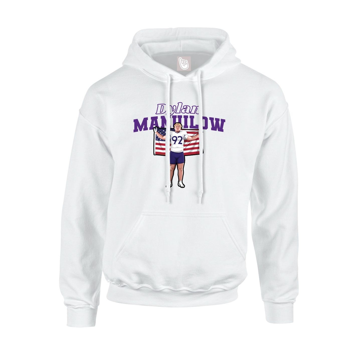 Hoodie — Name Arch in White
