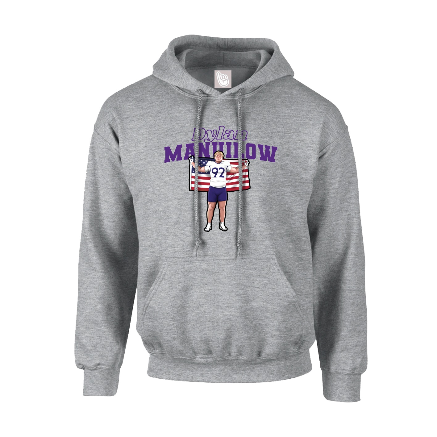 Youth Hoodie — Name Arch in Grey