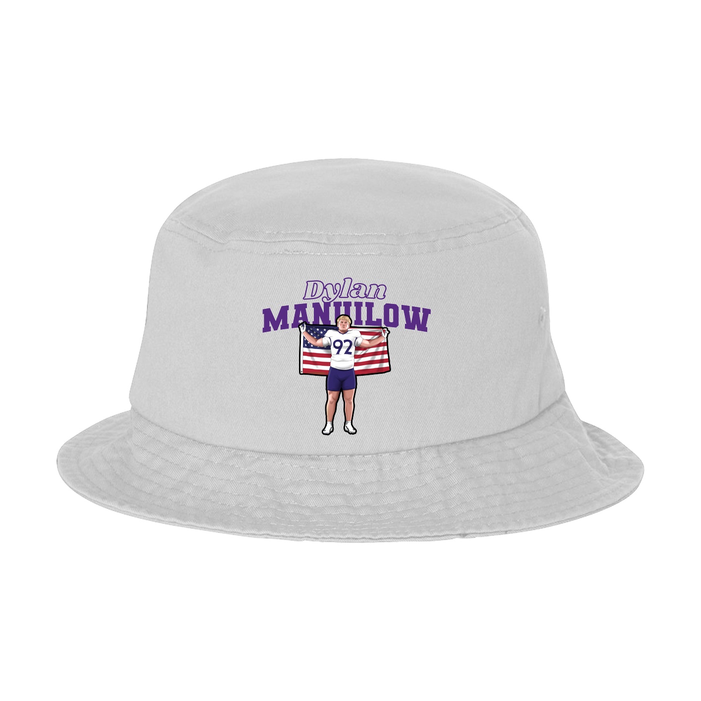 Bucket Cap — Name Arch in White
