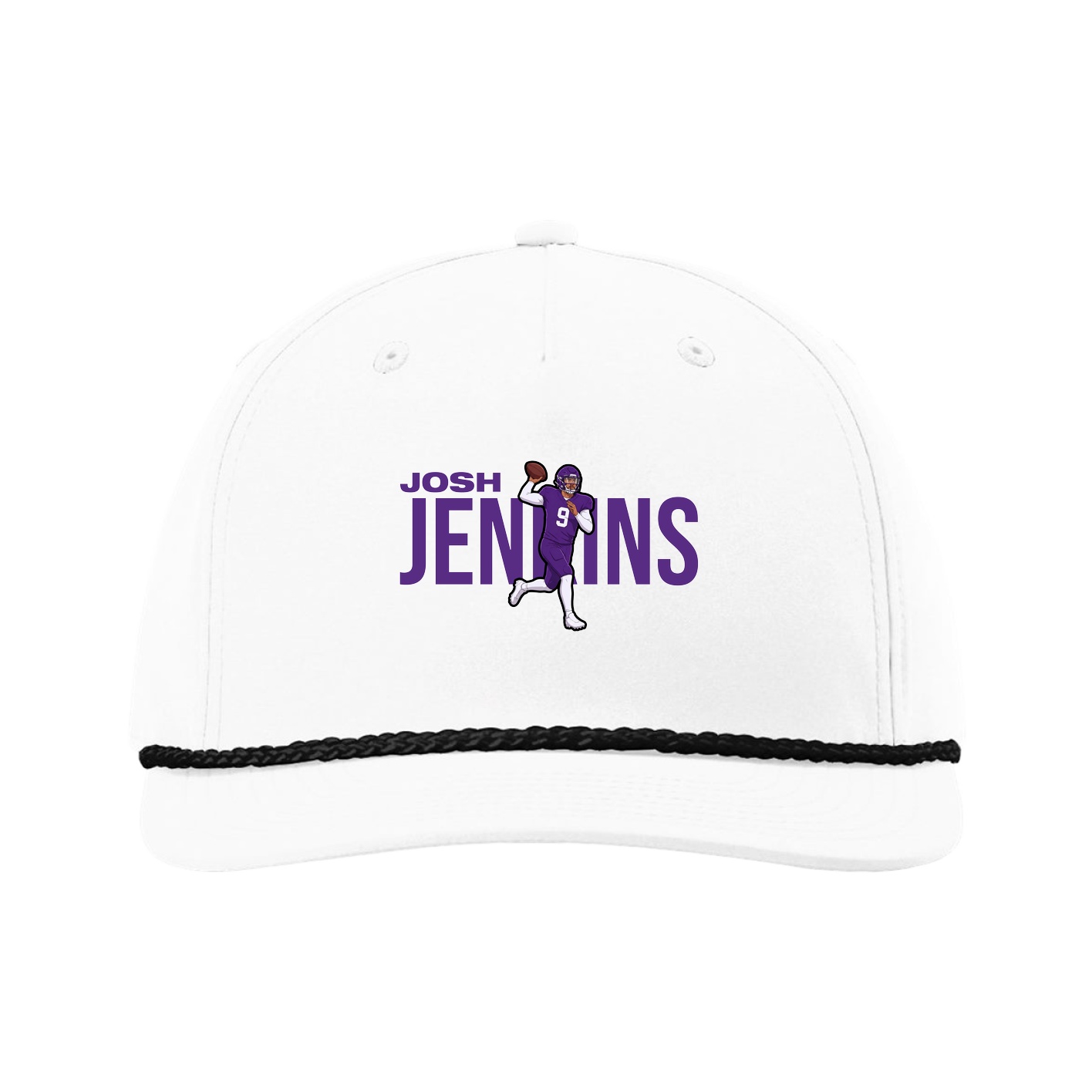 Five-Panel Classic Rope Cap — Player Name in White