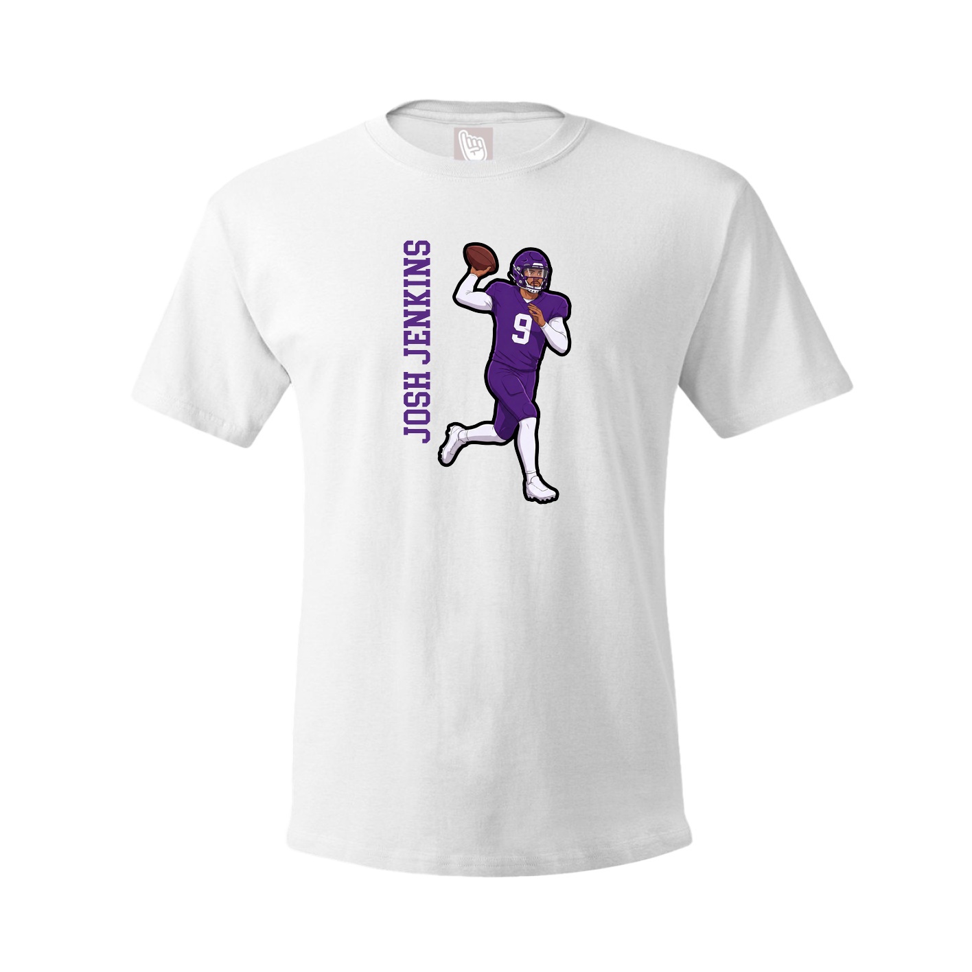 Youth Tee — Name Vertical in White
