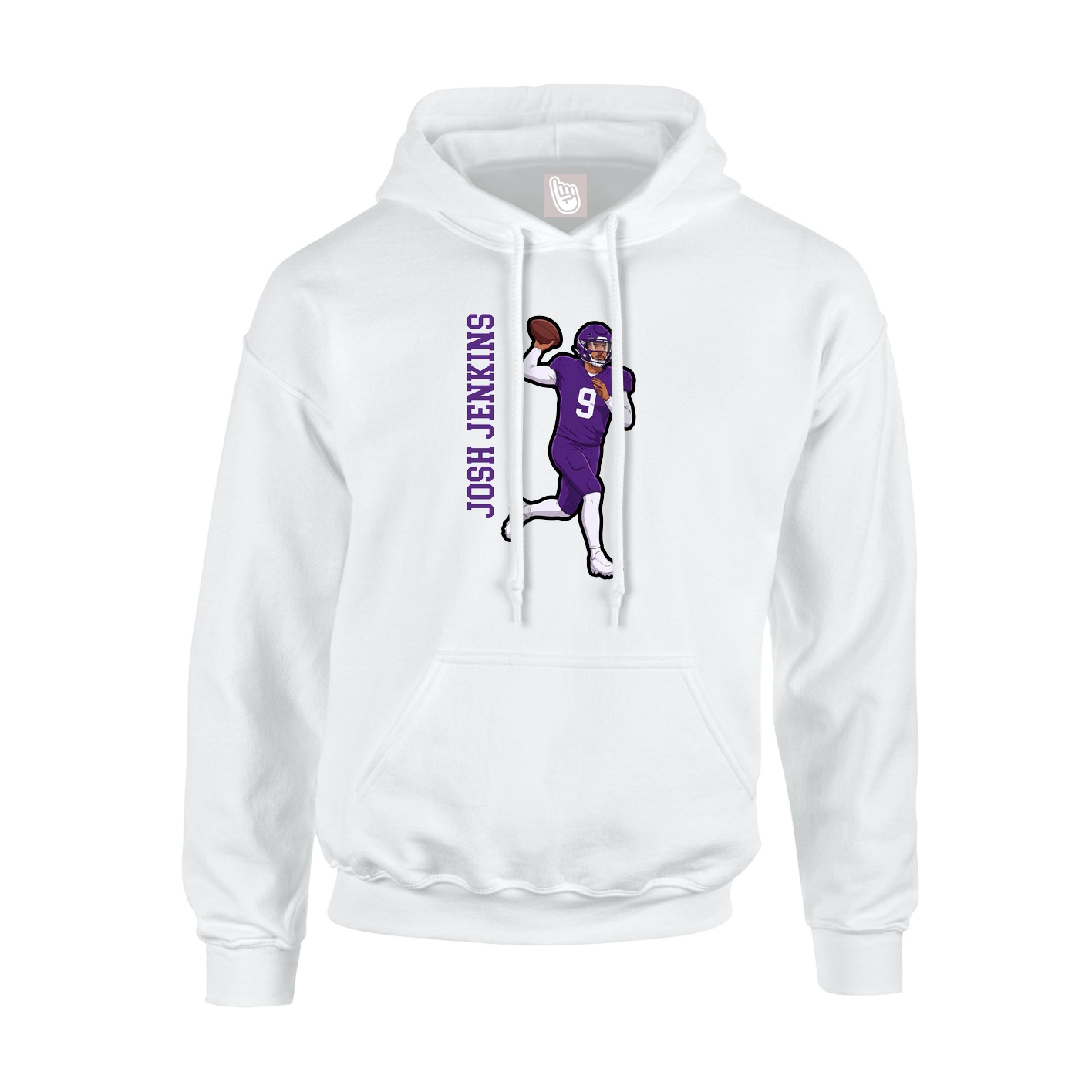 Hoodie — Name Vertical in White