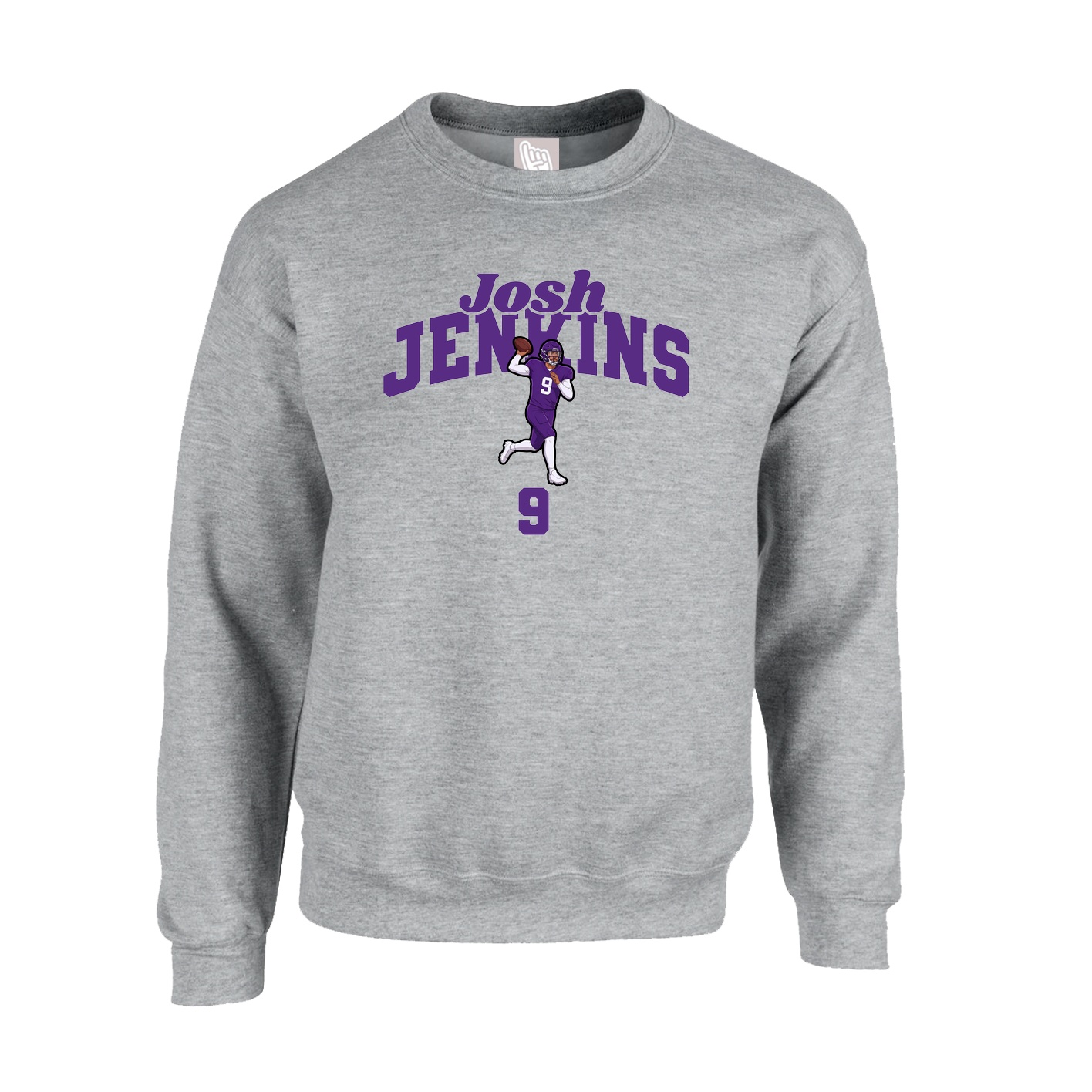 Fleece Crew — Signature Arch in Grey