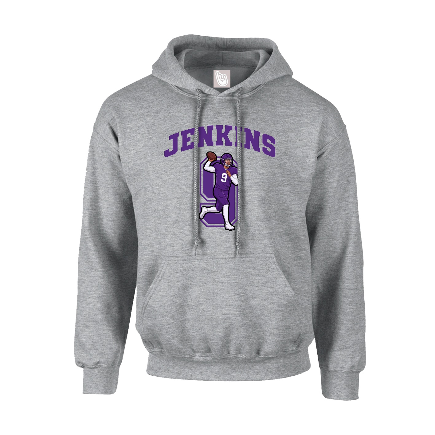 Youth Hoodie — Number in Grey