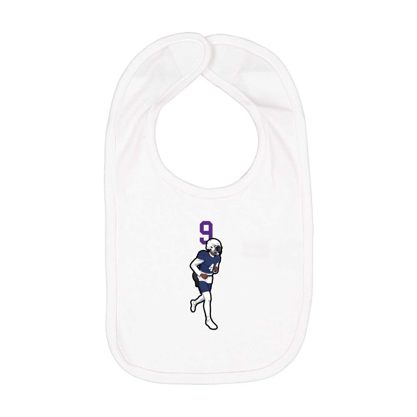 Infant Bib — Number Top in White