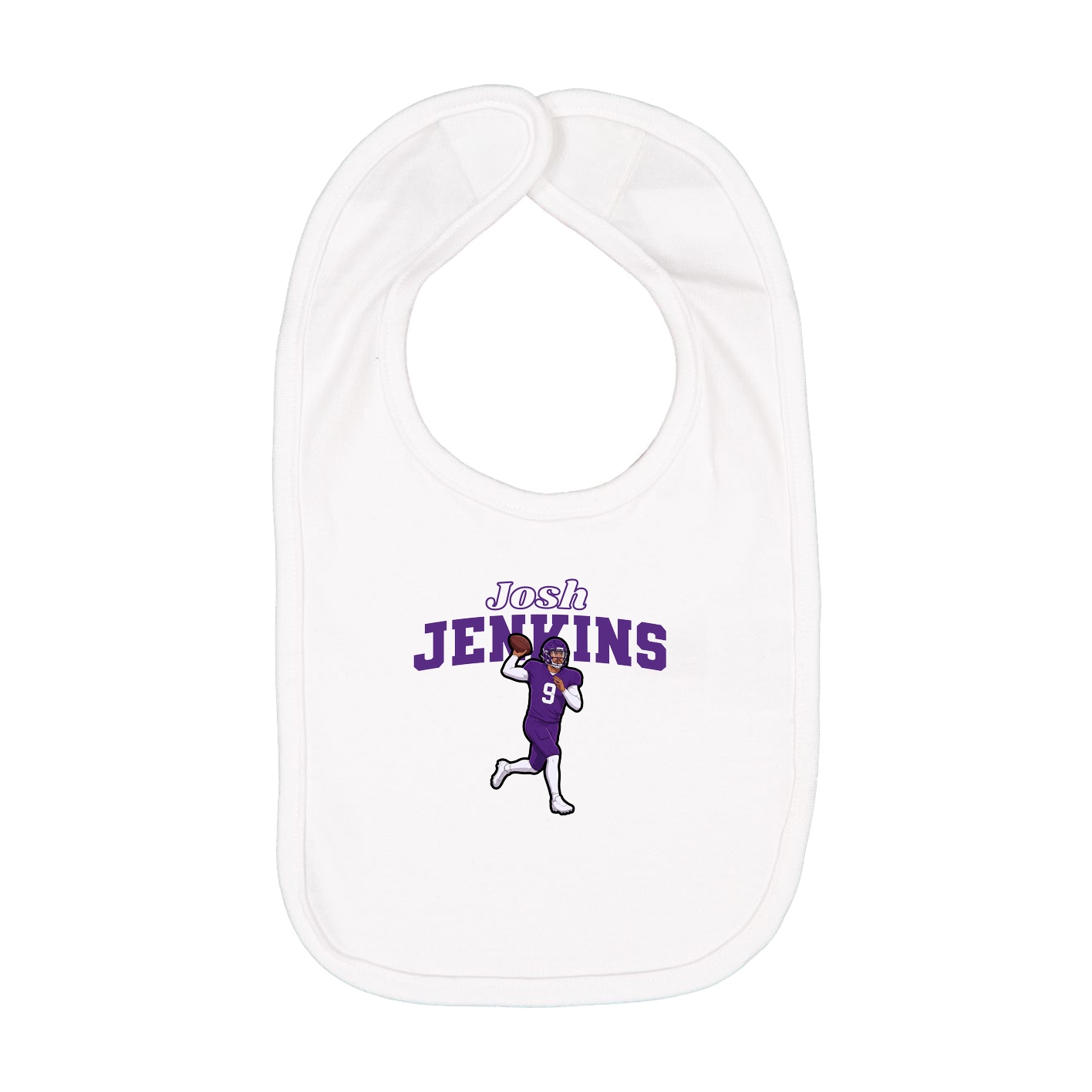 Infant Bib — Name Arch in White