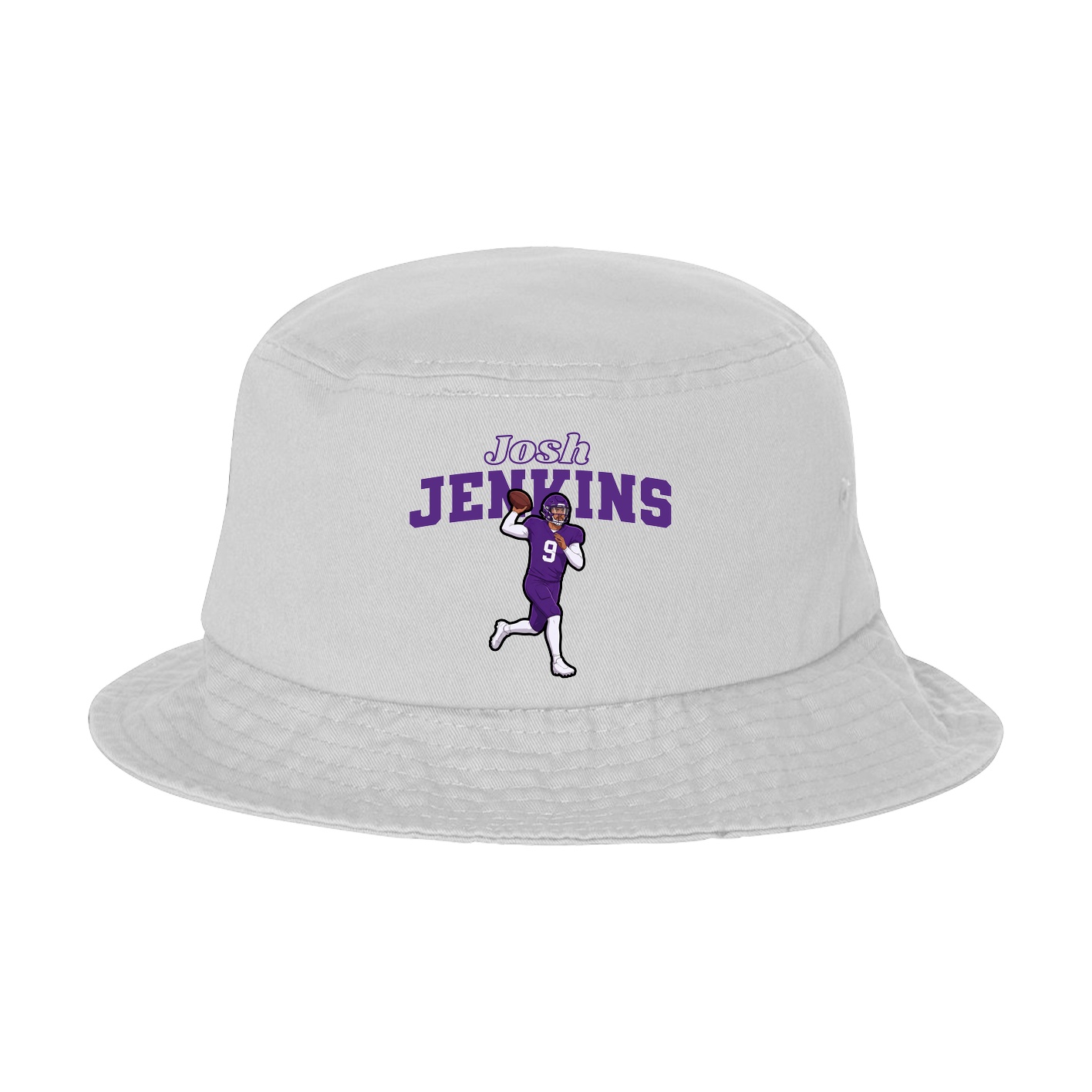 Bucket Cap — Name Arch in White