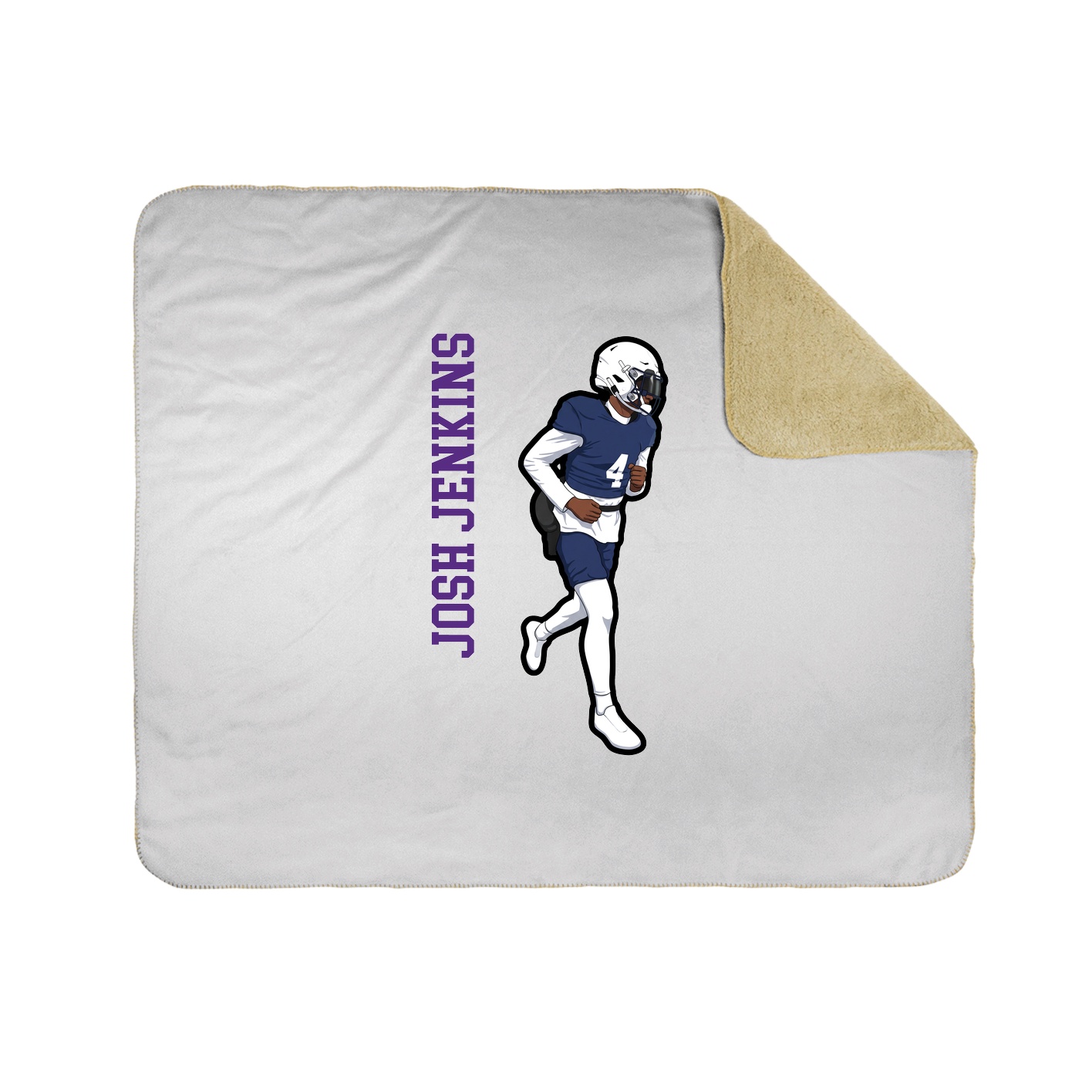 Throw Blanket — Name Vertical in White