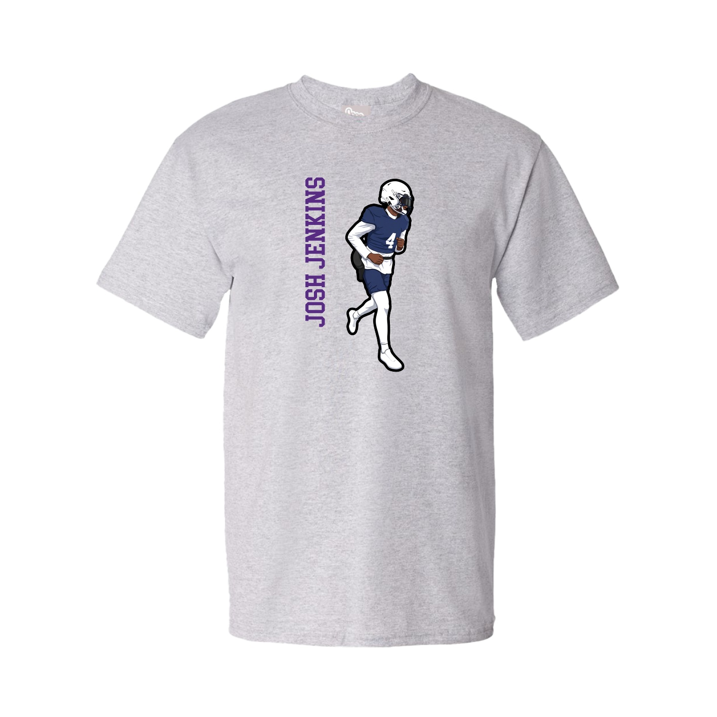Youth Tee — Name Vertical in Grey