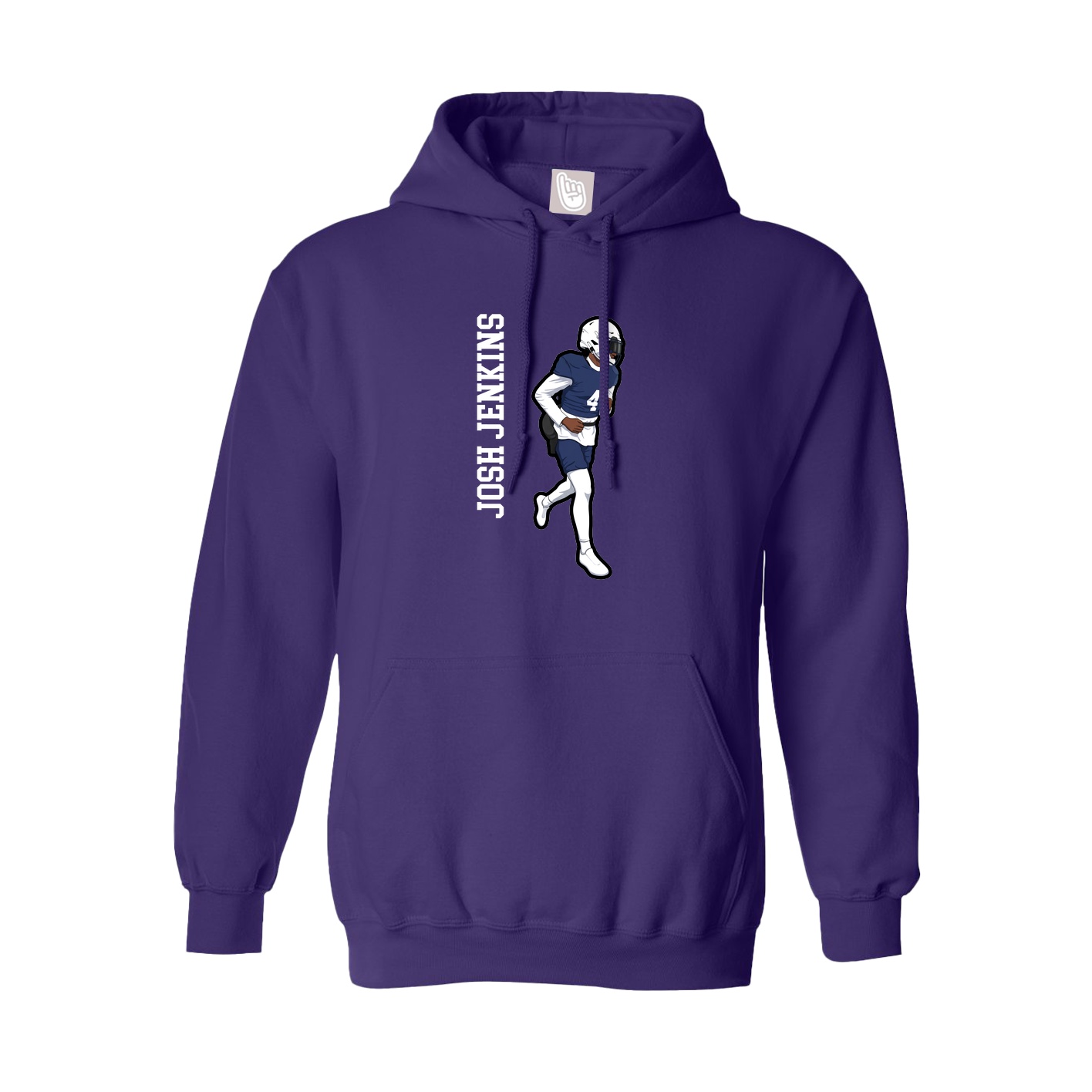 Hoodie — Name Vertical in Purple