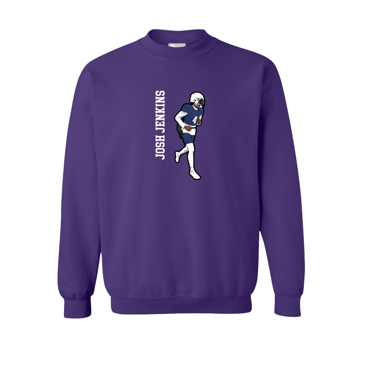 Fleece Crew — Name Vertical in Purple