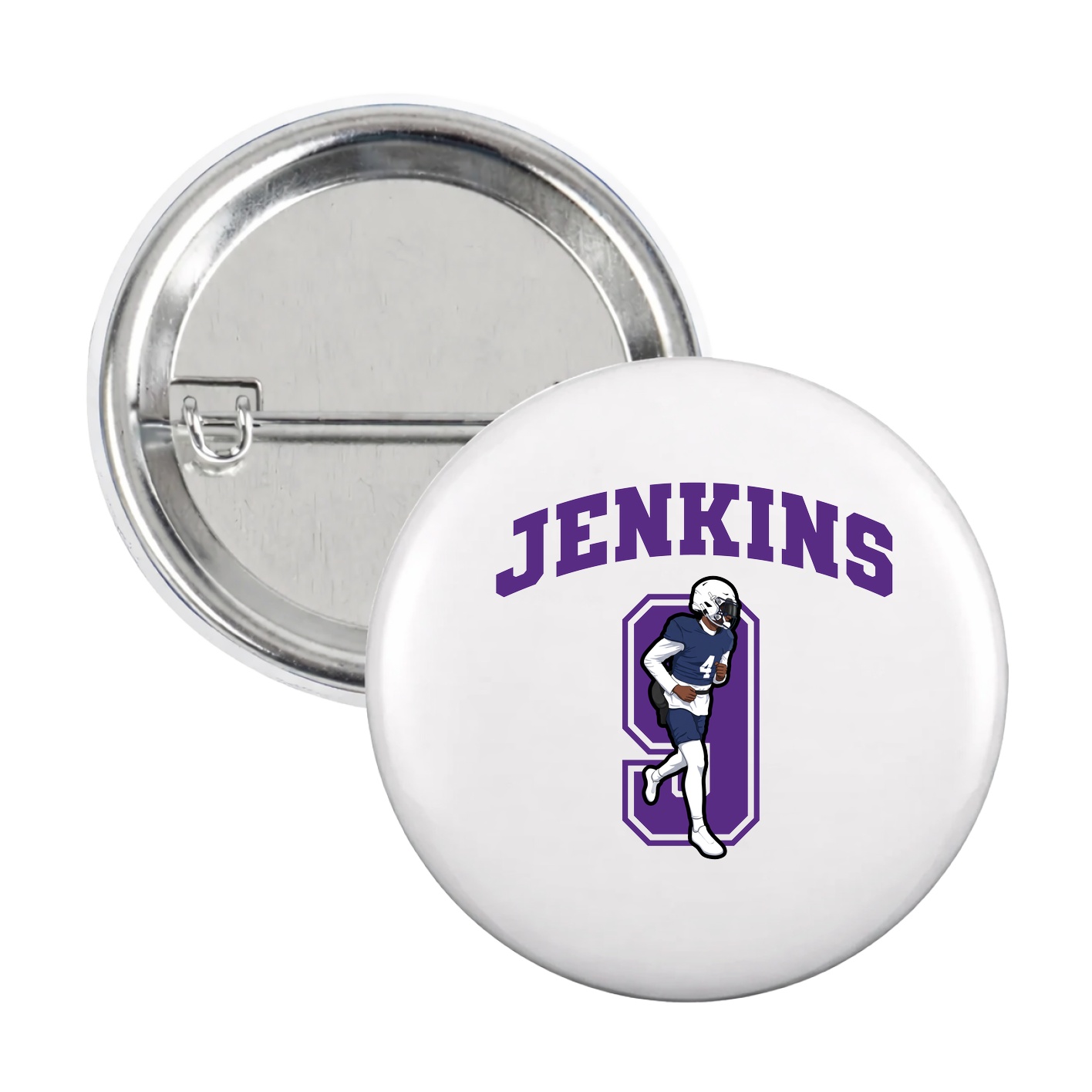 Game Day Button — Number in White