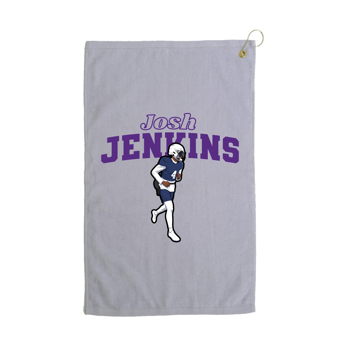 Golf Towel — Name Arch in Grey